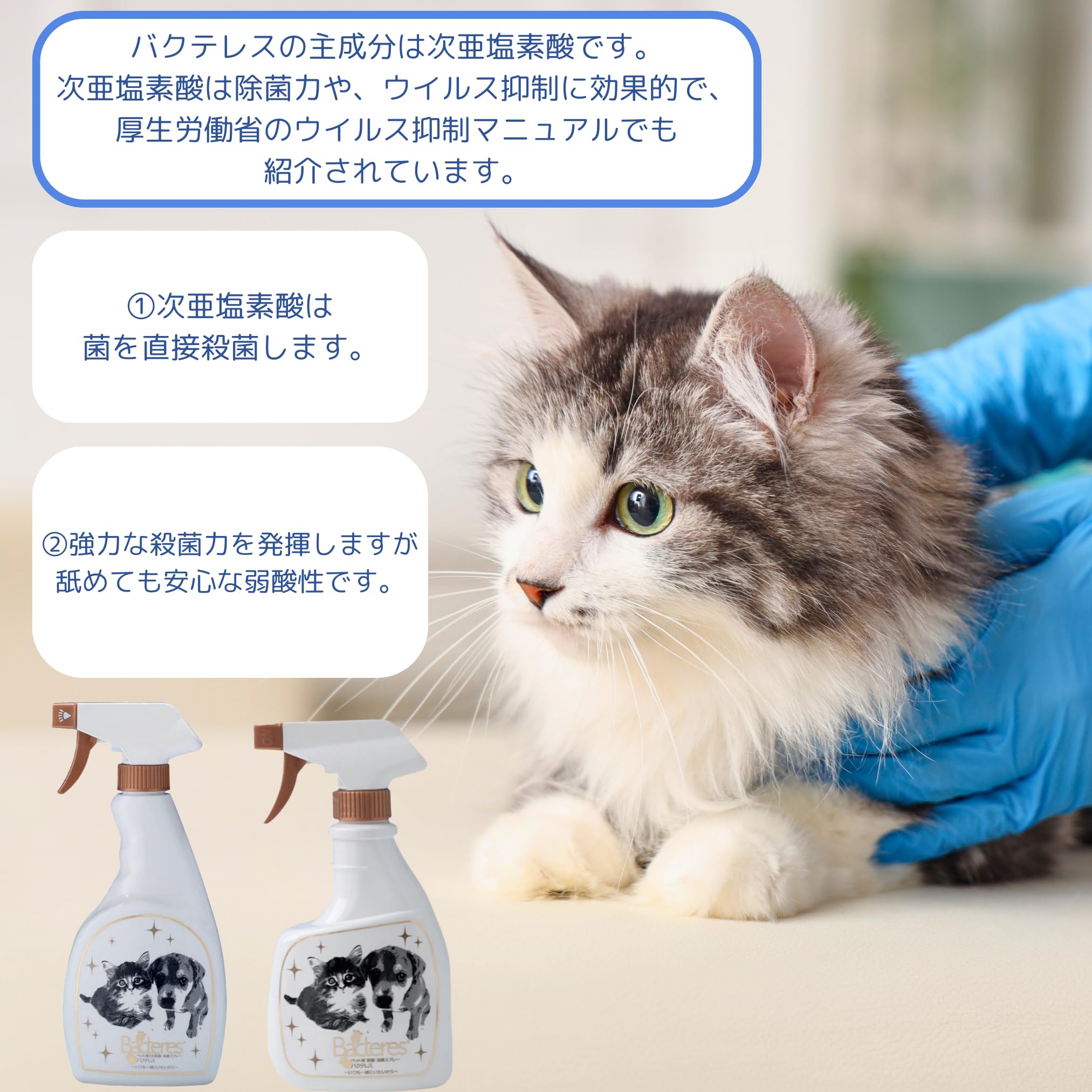 ペット除菌消臭剤 次亜塩素酸水 犬 猫 うさぎ ハムスター フェレット