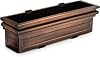 H Potter 30 Copper Finish Window Box Planter with Brackets, Stainless Steel Metal Outdoor Flower Box for Windows, Deck & Balcony, Flat Back Design