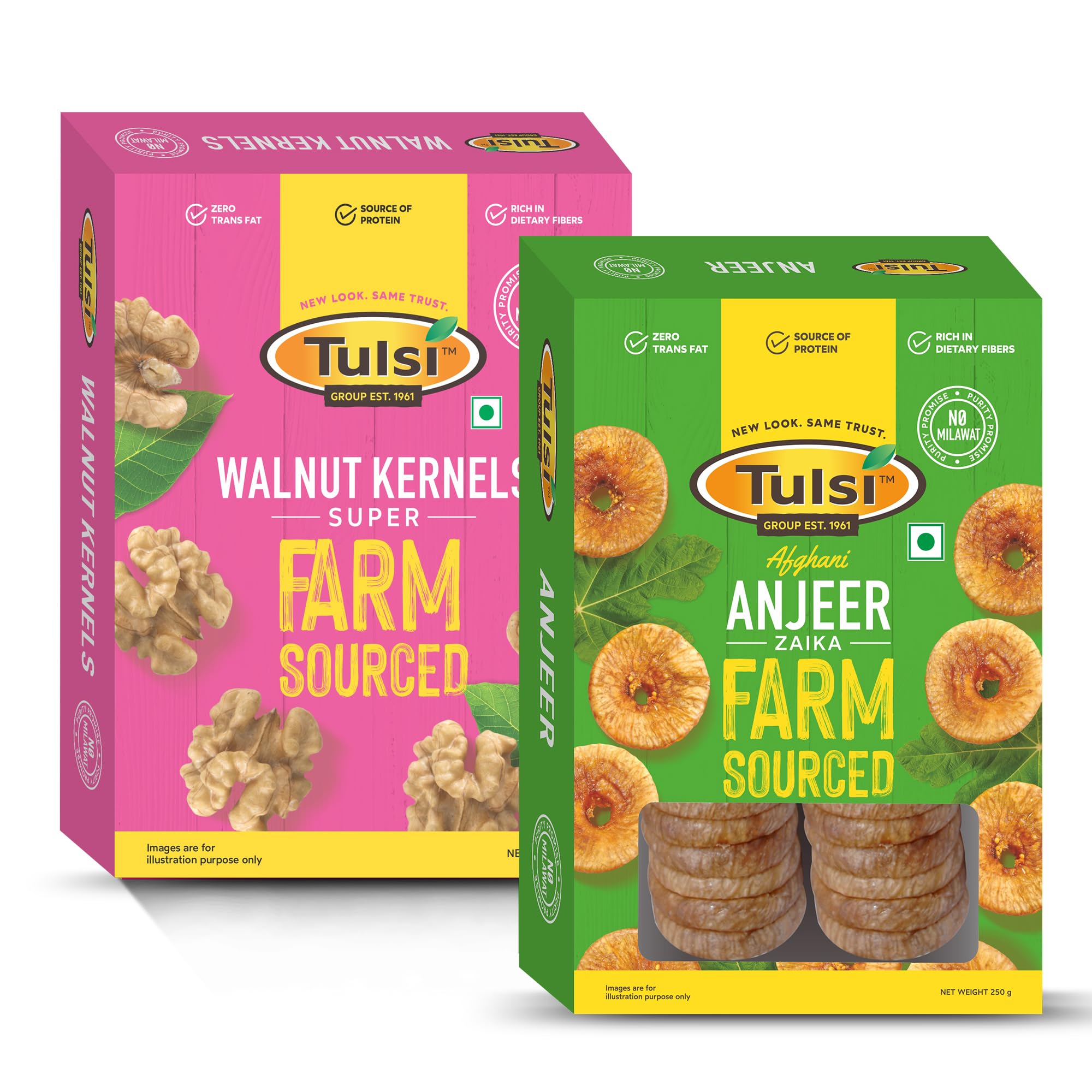 Tulsi California Walnut Kernels Super 250g & Tulsi Afghan Anjeer Zaika 250g, Akhrot, Anjir | Premium Dry Fruits & Nuts Combo-image-4