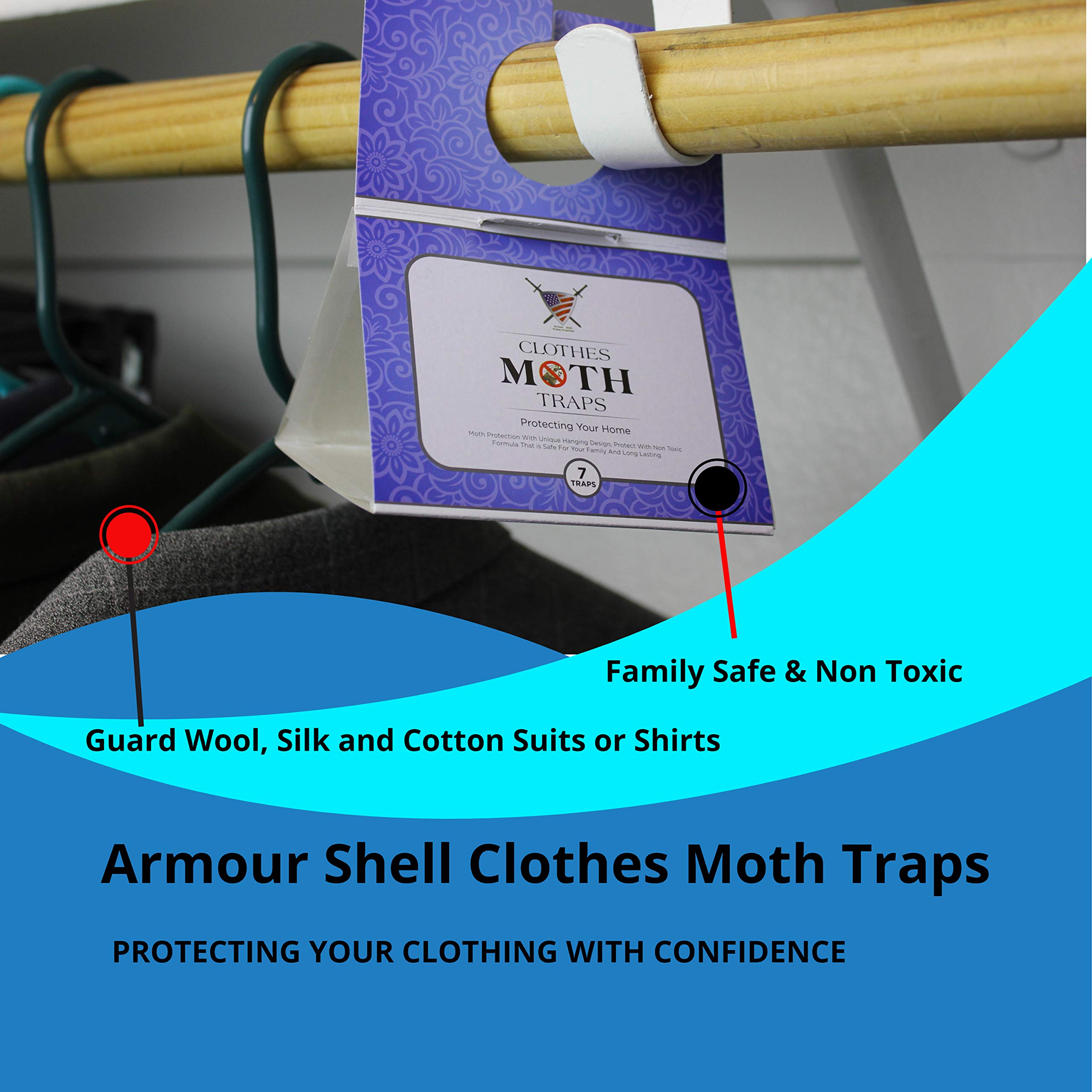 Buy Moth Traps Closet Clothing (7 Pack) Moths Clothes Trap with