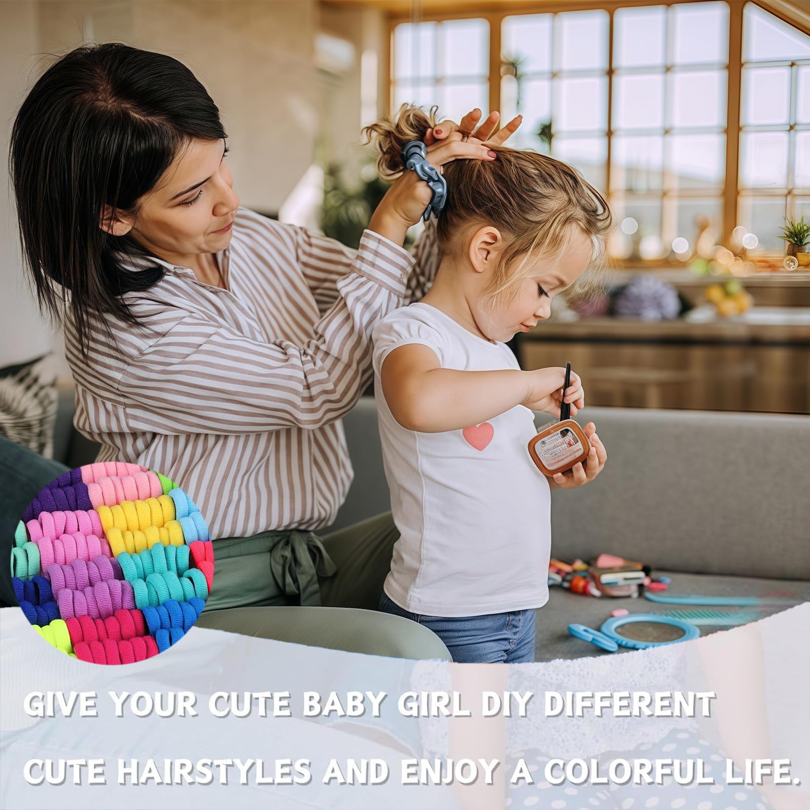 400 gomas elásticas para el pelo para niñas, pequeñas, con caja de clasificación, coloridas, sin costuras, para bebés, muy elásticas, versátiles, para trenzas de niños y viajes, colores mezclados al
