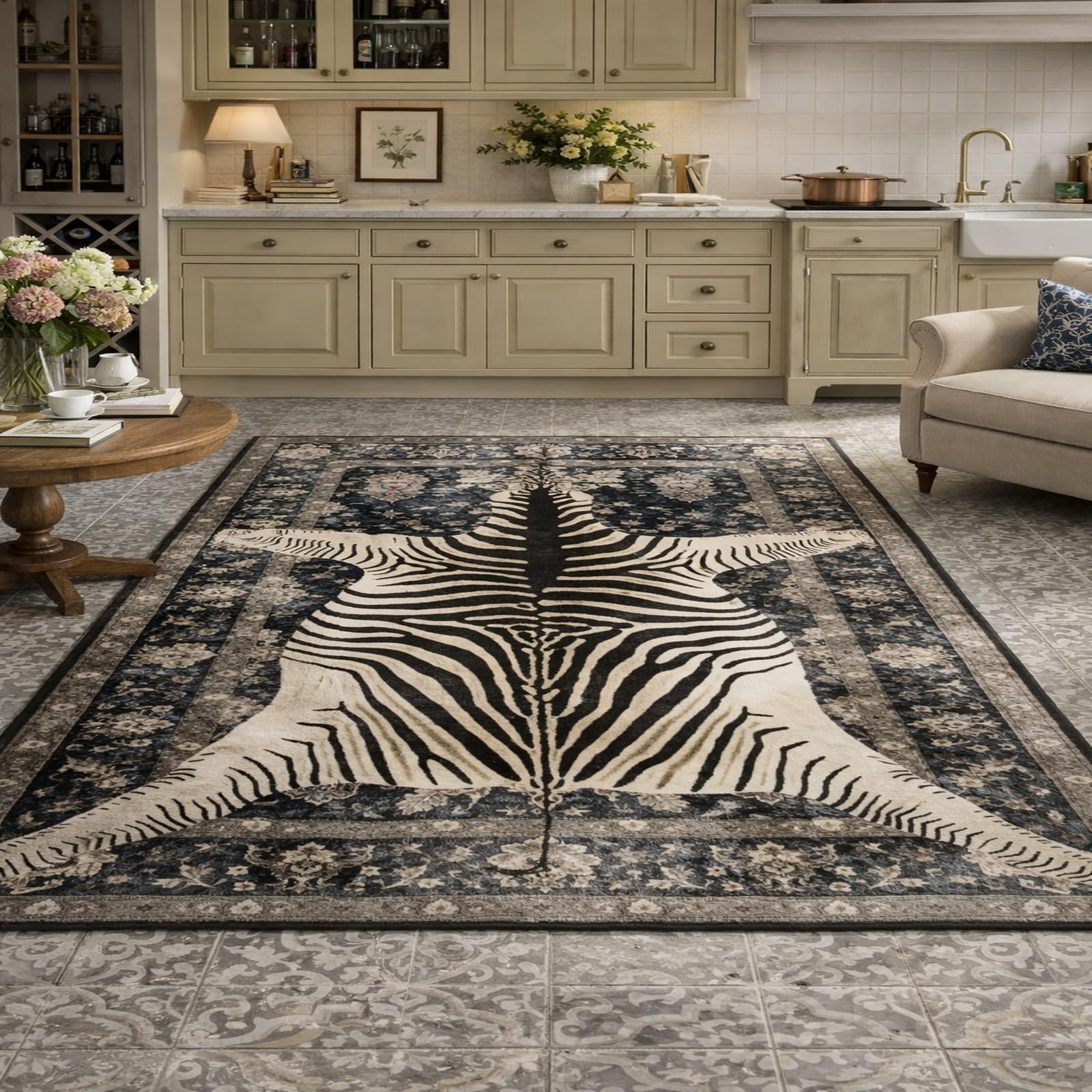 Alfombras de entrada sala de estar lavables Rururug 180x280 cm negro