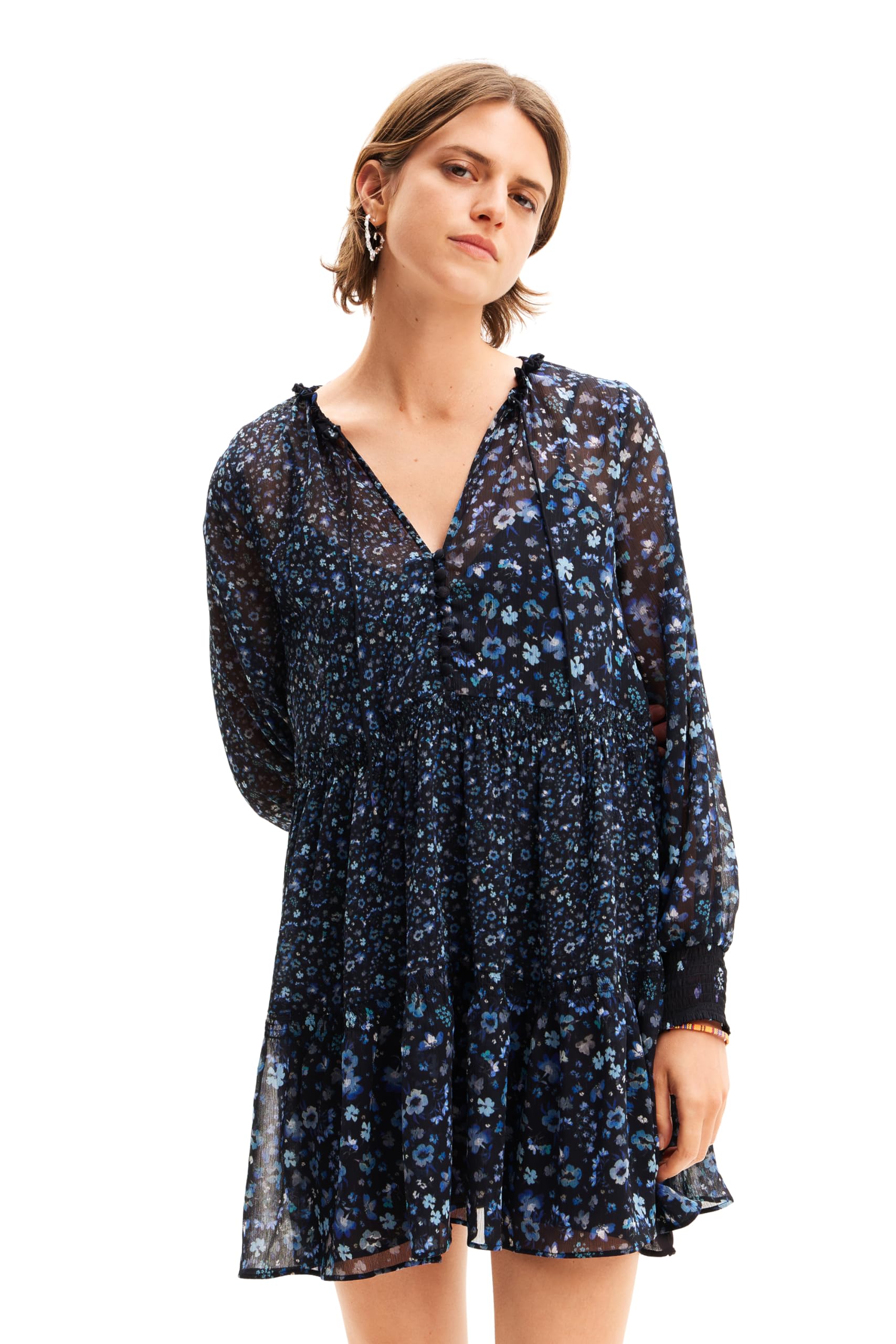 Desigual Damen Blau Vest_duque, 5000 Navy, S