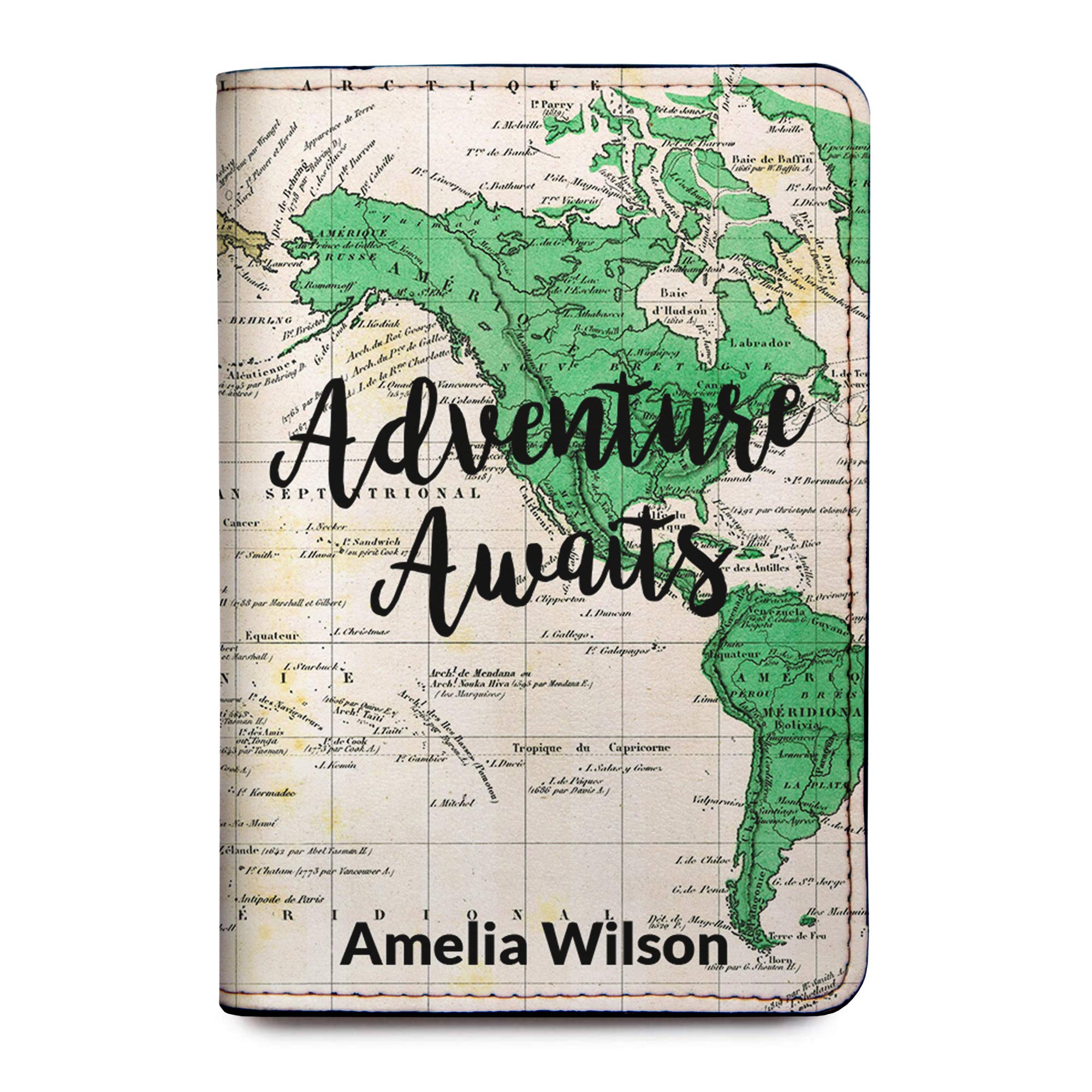 Personalized Passport Holder Travel Wallet PU Leather Vaccine Case Protector Cover Credit Card Slots RFID Blocking Customized for Women and Men Cute