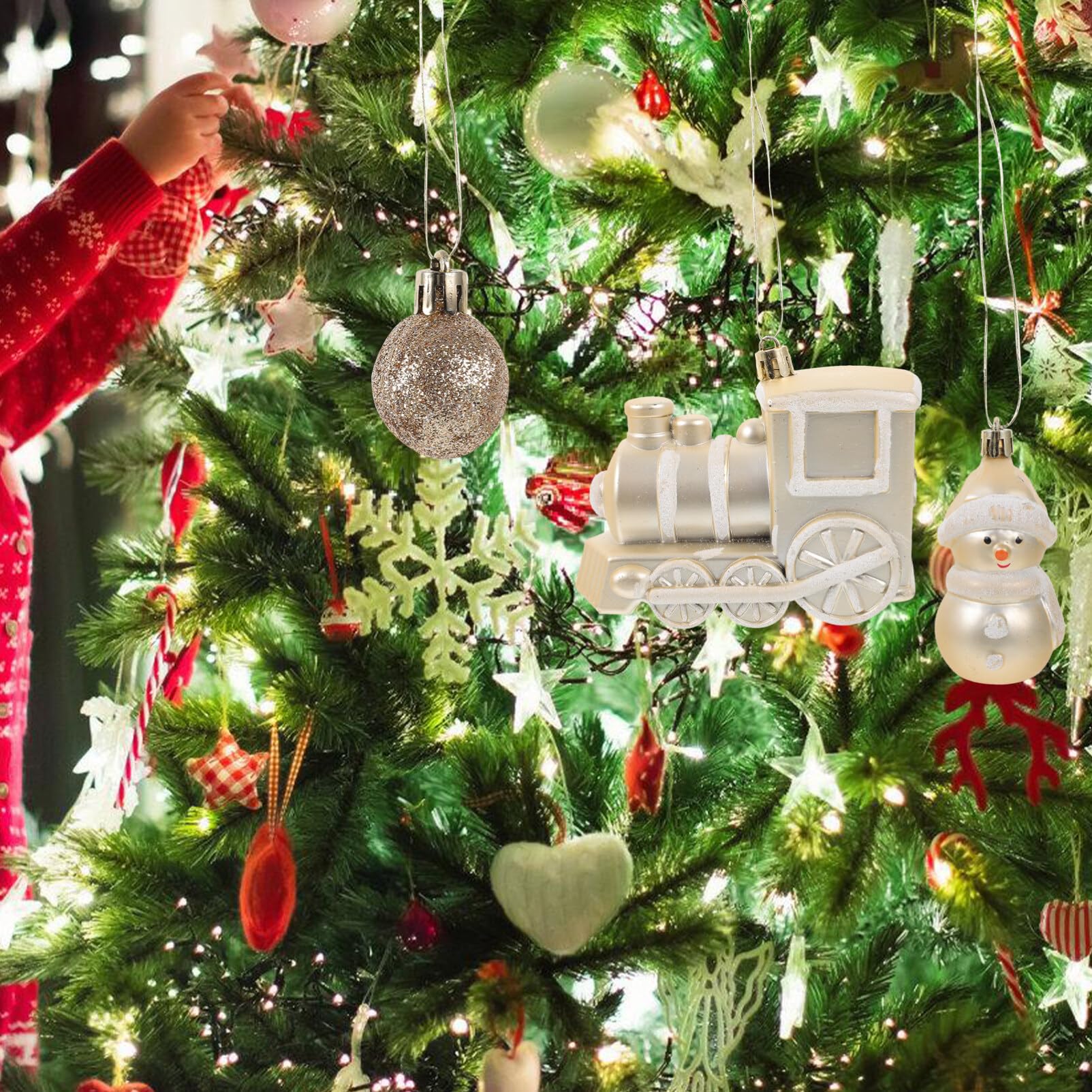 Luxshiny Palle di Natale Decorative Ornamenti di Palla per Albero di Natale Accessori Natalizi da Appendere Decorazioni per Interni e Feste
