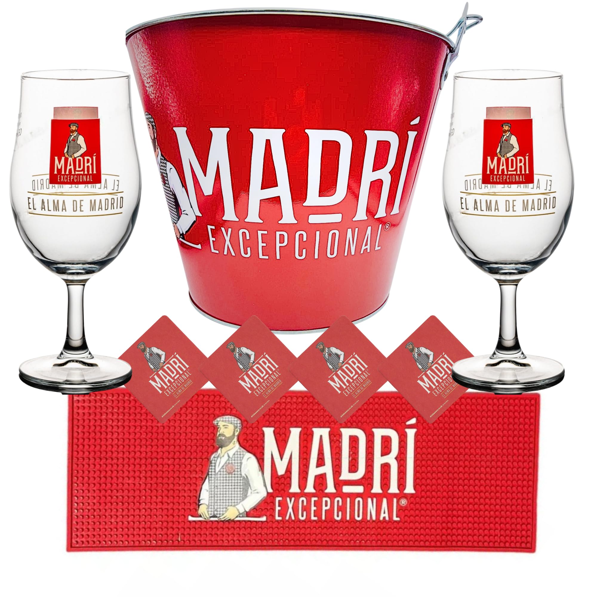Madri - Juego de 2 vasos de pinta de cerveza con forma de cubo de hielo para bar o bar