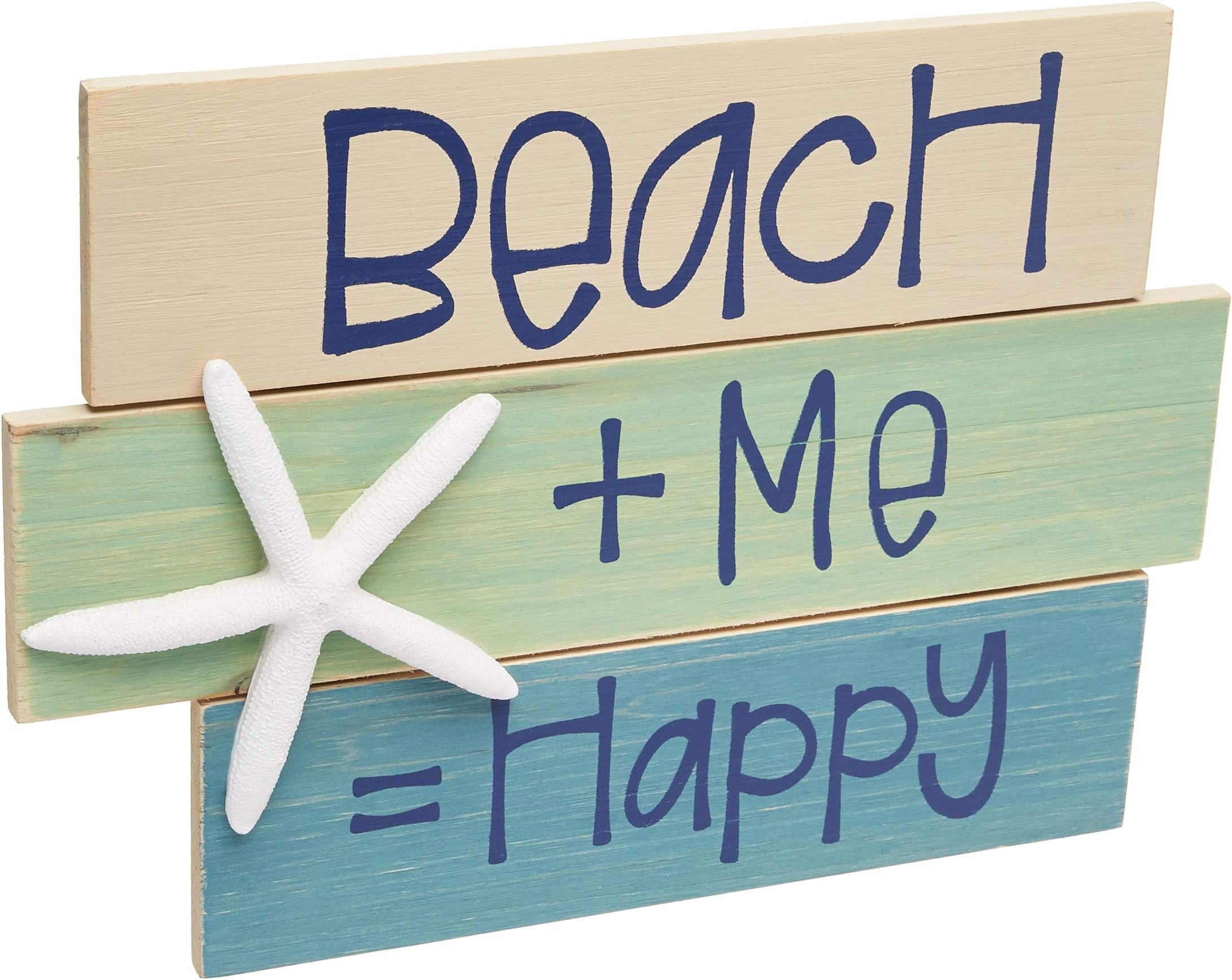 Beach House Decor by Tumber Home, Beach + Me = Happy Coastal Wall Decoration. Real Wood Summer Home Decor Sign for Office, Living Room, Kitchen or Bathroom