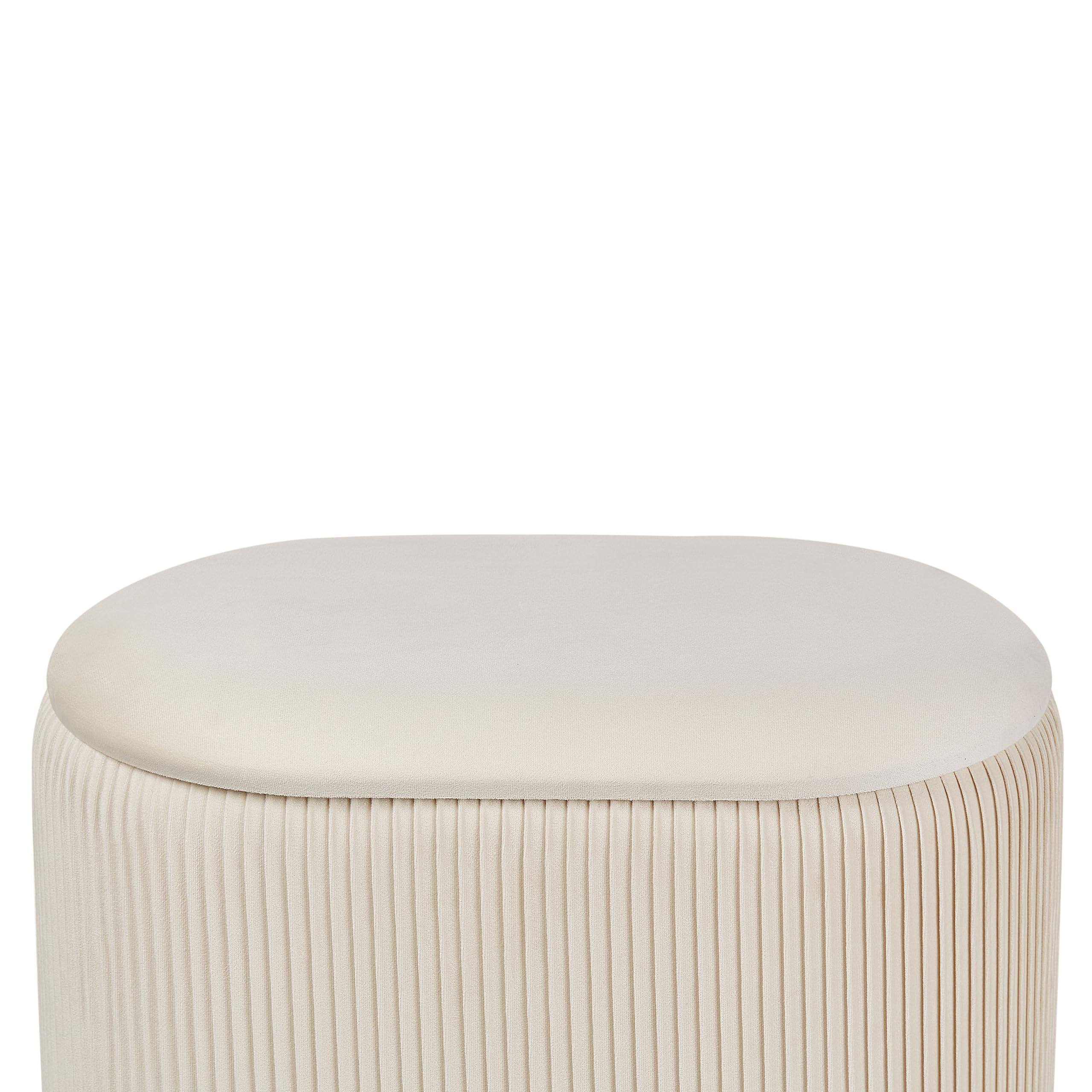 Beliani Pouf Glamour Tappezzeria in velluto beige chiaro contenitore