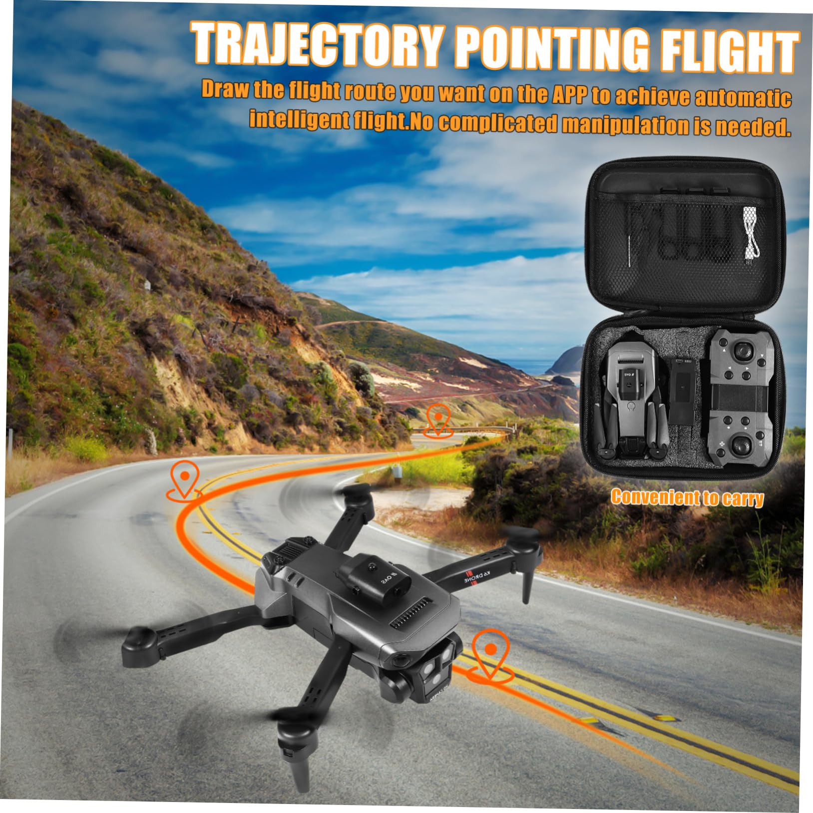 Dron Modelo Max Negro con Triple Cámara HD y Evitación de Obstáculos
