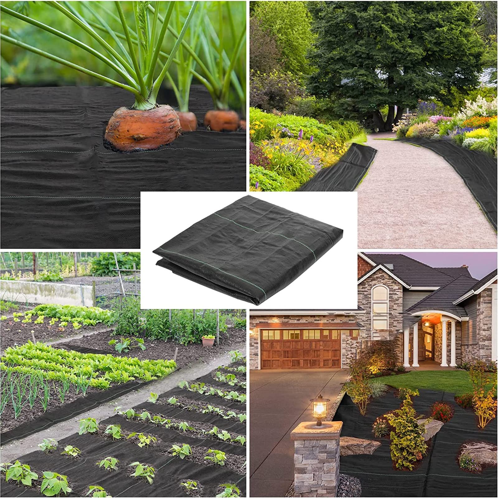 Tissu De Paillage Noir Pour Jardin – Anti-mauvaises Herbes, Perméable, Avec Clous Inclus, Idéal Potager, Allées, Talus Et Gazon Artificiel !
