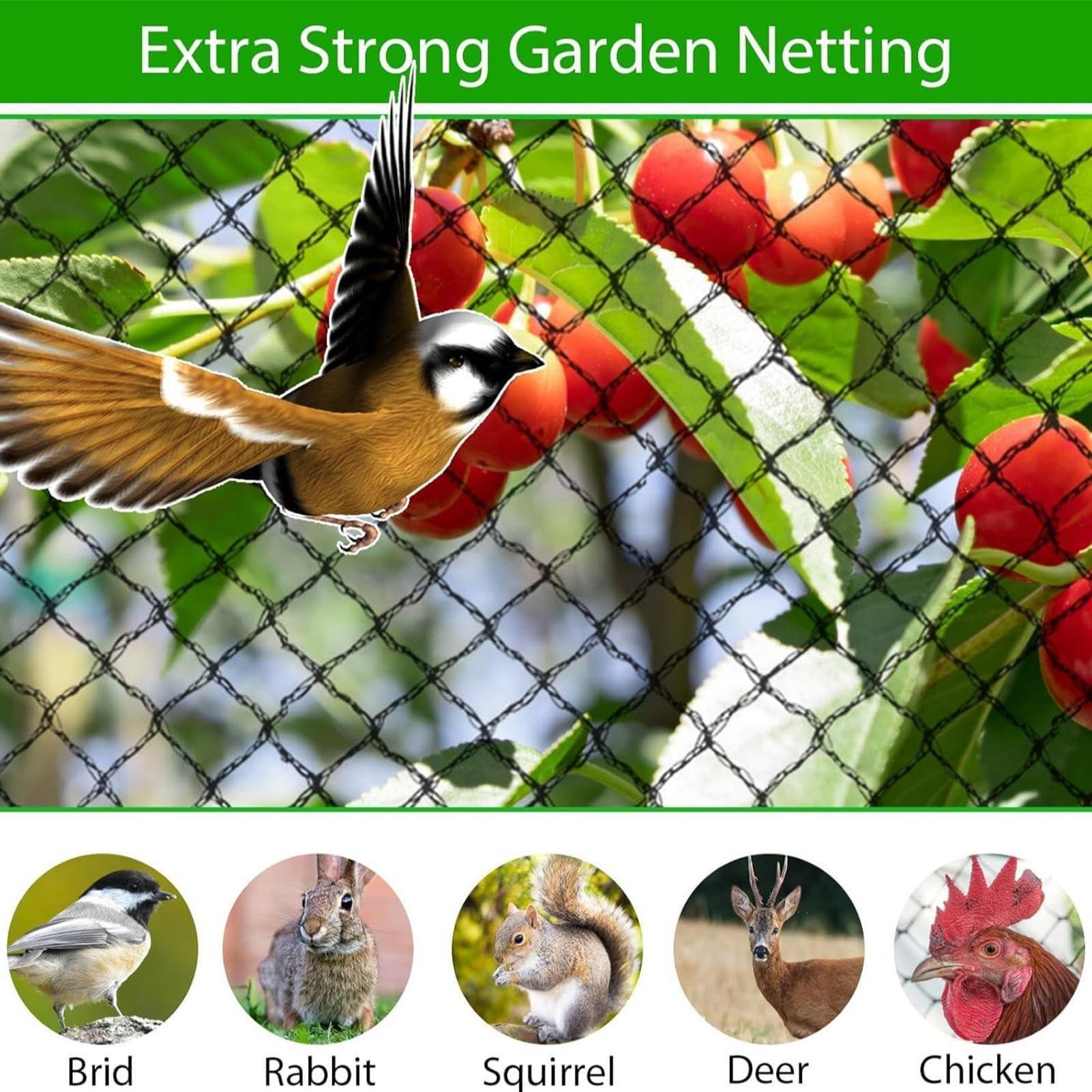 Red de jardín resistente y reutilizable para árboles frutales, ideal para patio, balcón, césped, sistema versátil de soporte y protección para plantas