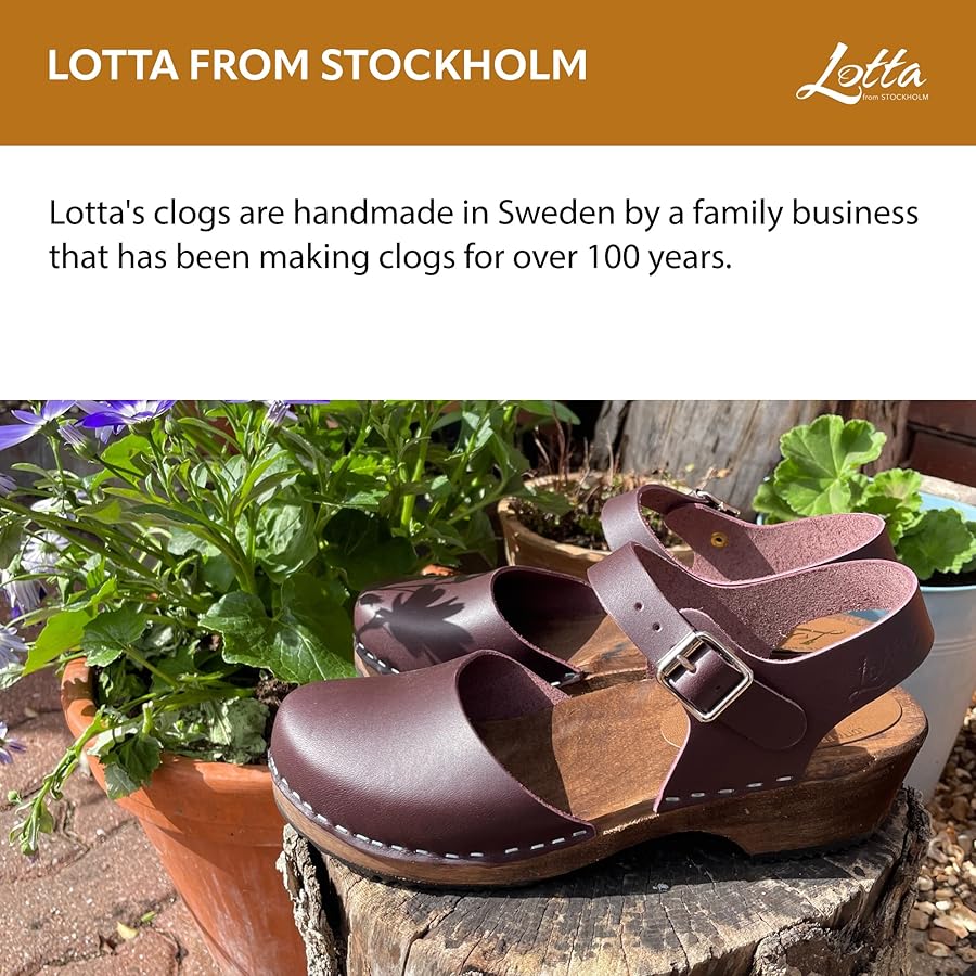 Amazon.com | Lotta From Stockholm Swedish Low Wood Clog Sandal for