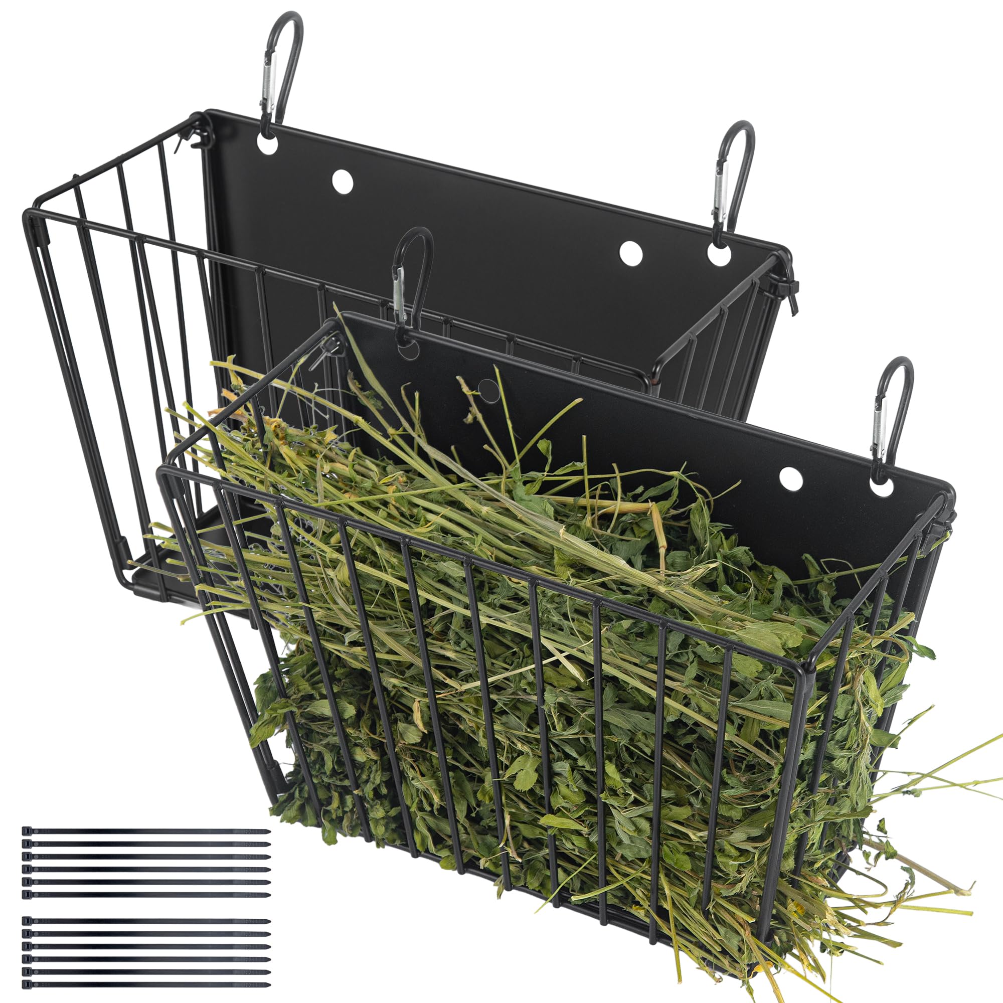 2PCS Rabbit Hay Feeder with Heavy-Duty Metal Frame Guinea Pig Hay Feeder for Rabbits， Bunny, Guinea Pigs, Chinchillas， 9.6x4.5x6.3 inch