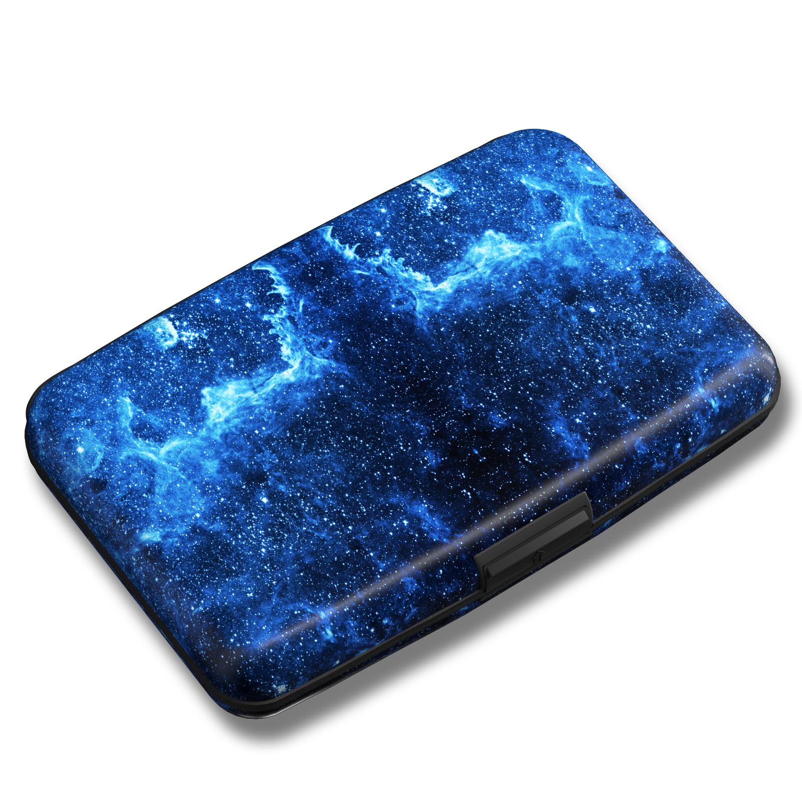 Maicican Credit Card Holder, Mini RFID Blocking Aluminum Wallet Slim Metal Hard Case Travel Wallet ID Case for Women and Men, 4.3 x 2.9 Inches (Starry