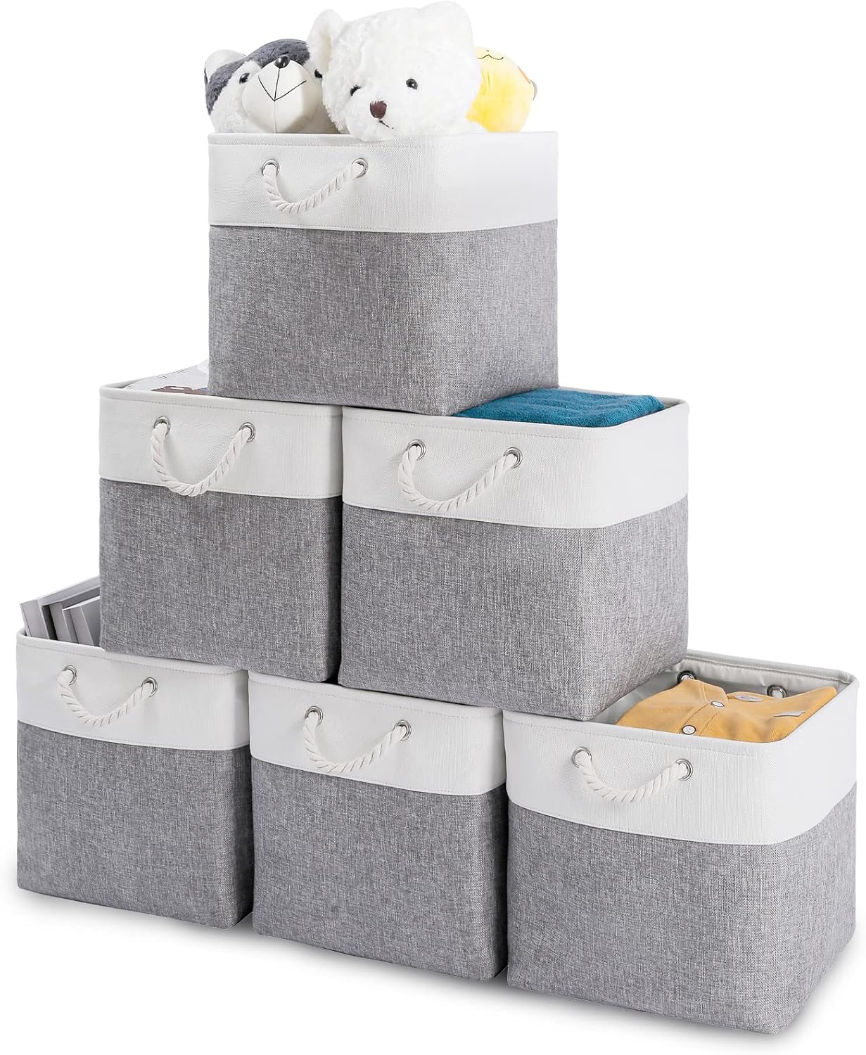 Oterri 6 Pack Foldable Storage Cubes, 13x13 Inch Fabric