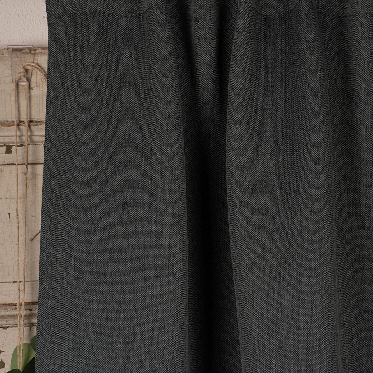Homing - Fertigschal - Gardine - Schal - Fenstervorhang - Vorhang mit verdeckten Schlaufen - Galdin - 245 x 140 cm - anthrazit - verdunkelnd - 5951-50