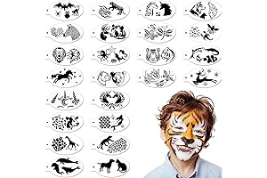 24Pcs Exquisite Face Painting Stencils: Unleash Your Kids' Creativity