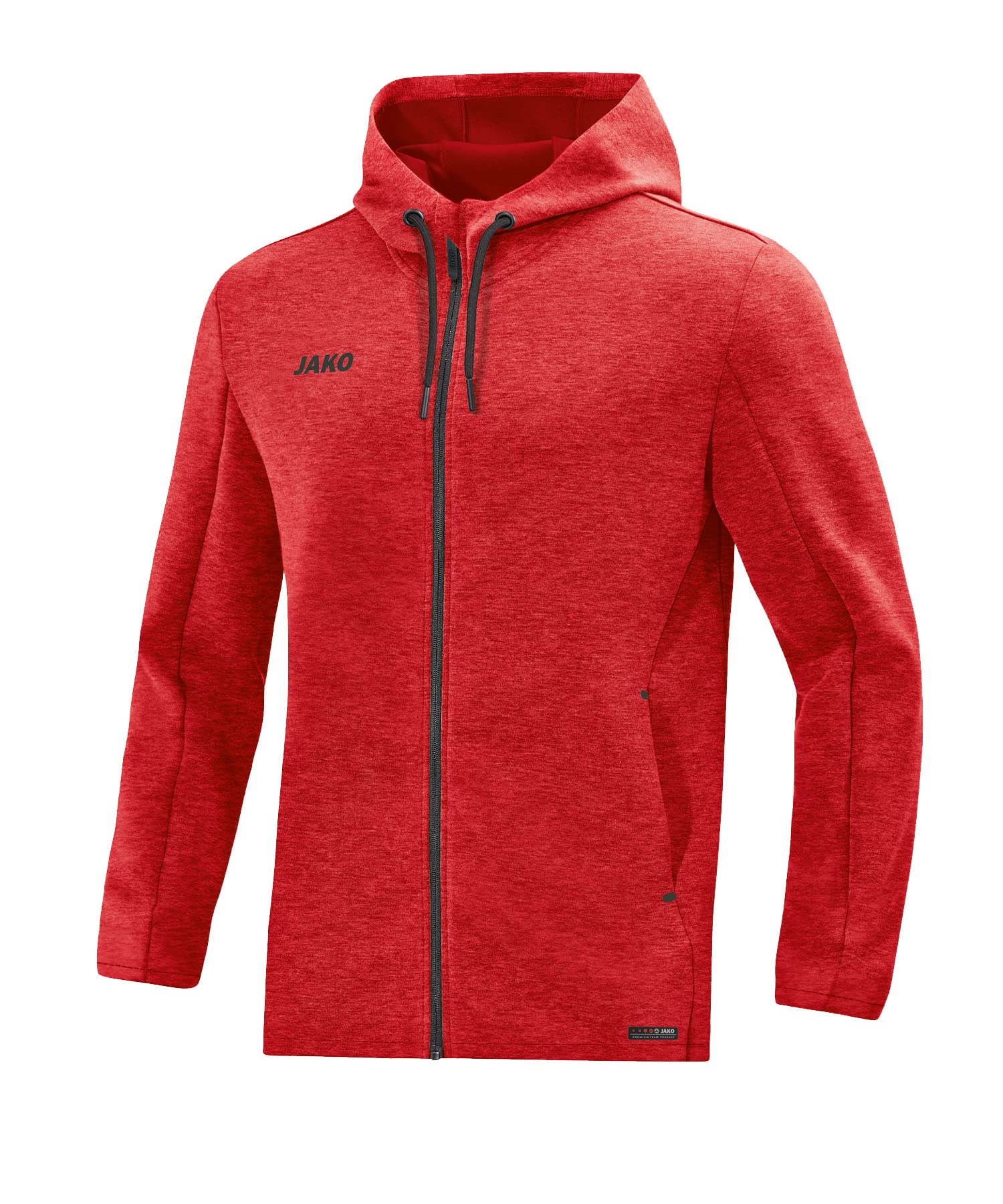 JAKO Women's Premium Basics Hooded Jacket, womens, Hooded jacket, 6829, Mottled red, 38