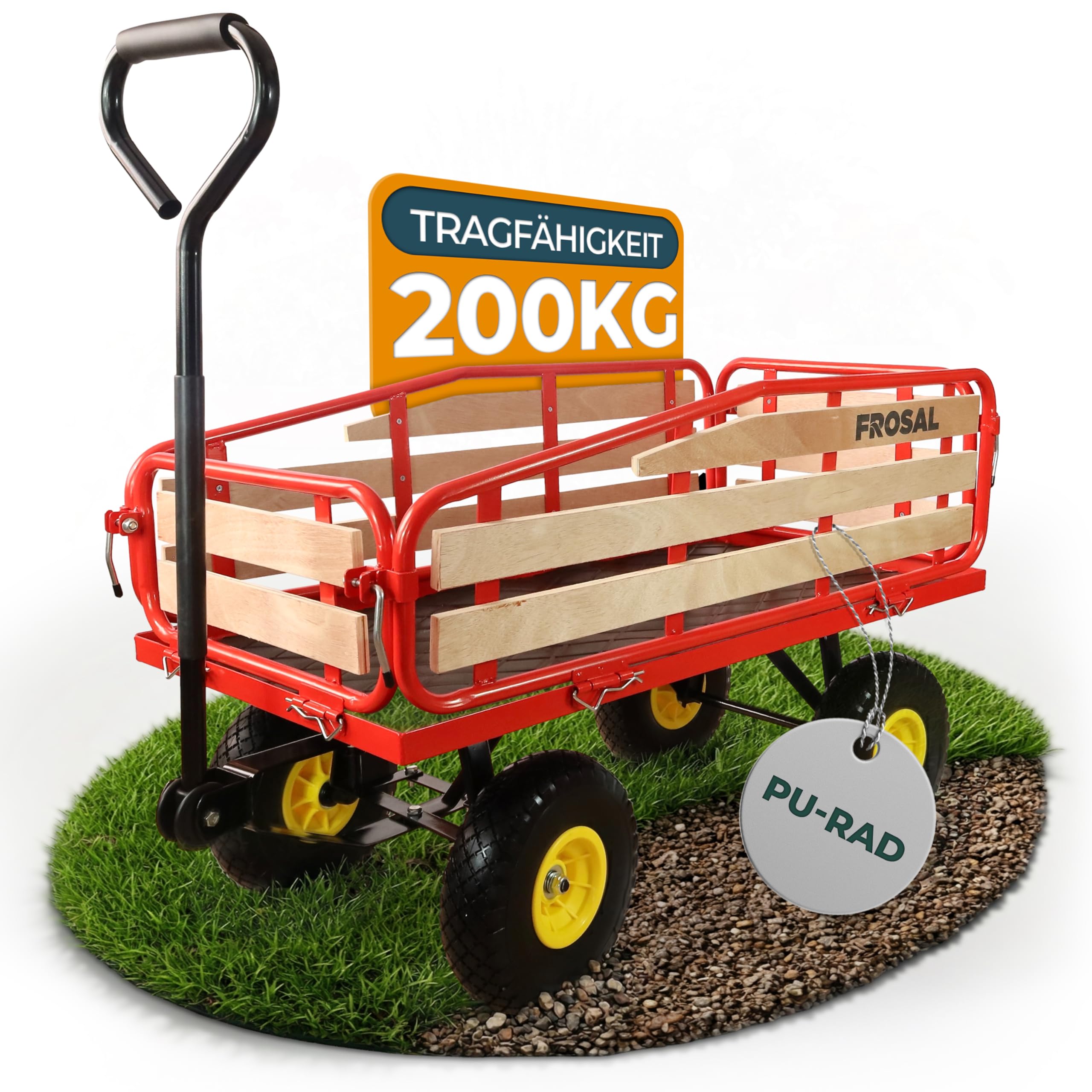 FROSAL Handwagen Transportwagen Gartenwagen Bollerwagen Sven