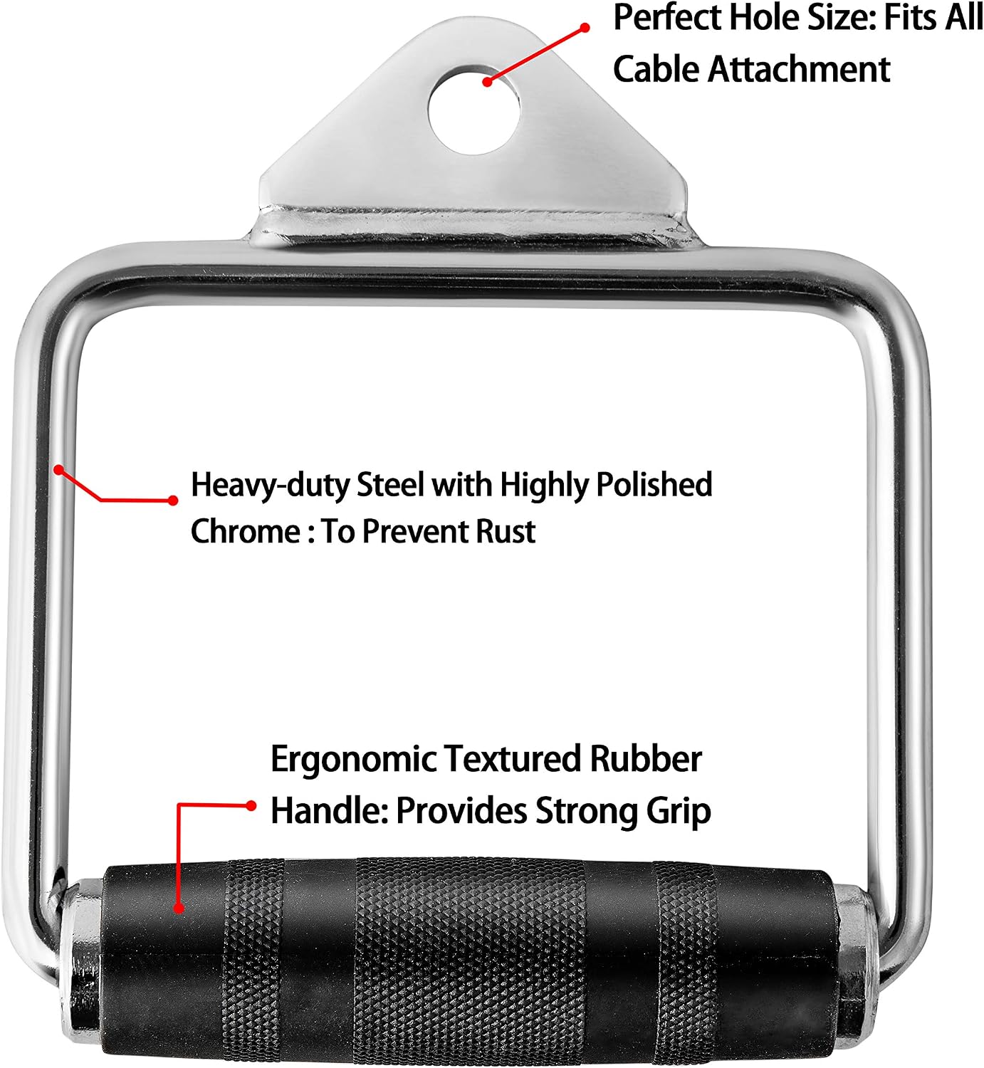 ZOVOTA Cable Machine Attachment Exercise Handle Pull Down Rowing Handle Weightlifting Accessory for Gym Home…
