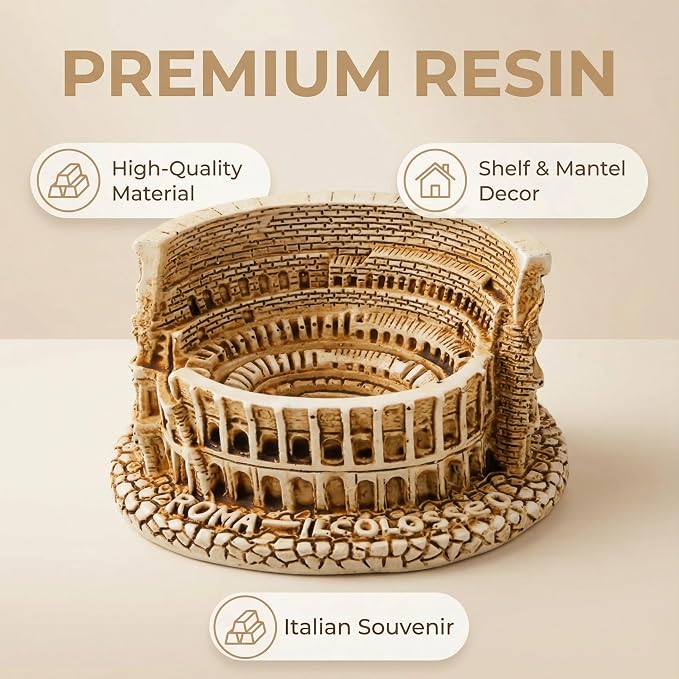 Mini estatua de arquitectura romana resinada, recuerdo clásico de Roma miniatura 5