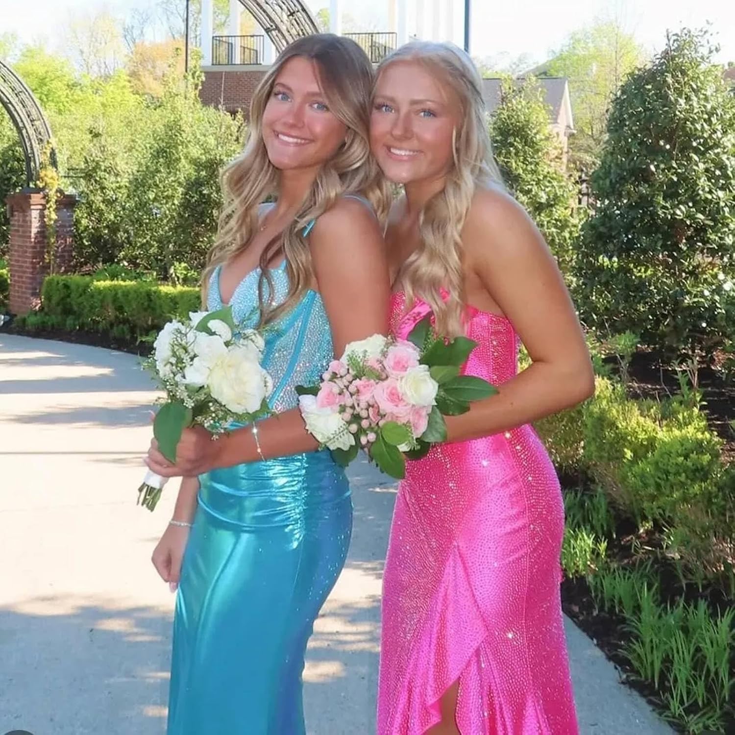 BONOYUER Strapless Corset Prom Dresses for Women 2026 Long Sequin Mermaid Formal Evening Gown with Slit