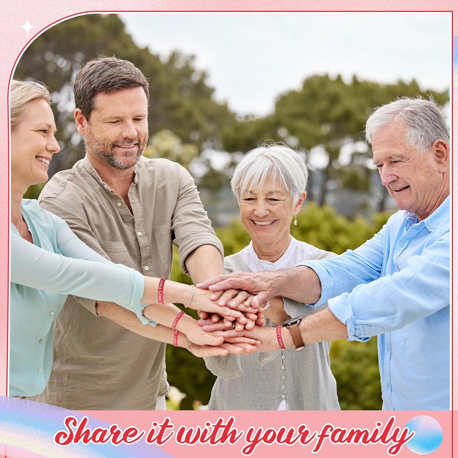 50 Pcs Jesus Loves You Silicone Wristbands Christian Motivational Rubber Bracelets Religious Inspirational Bracelet Church Gifts for Men Women Party Favors Novelty Jewelry(Red) - Image 3