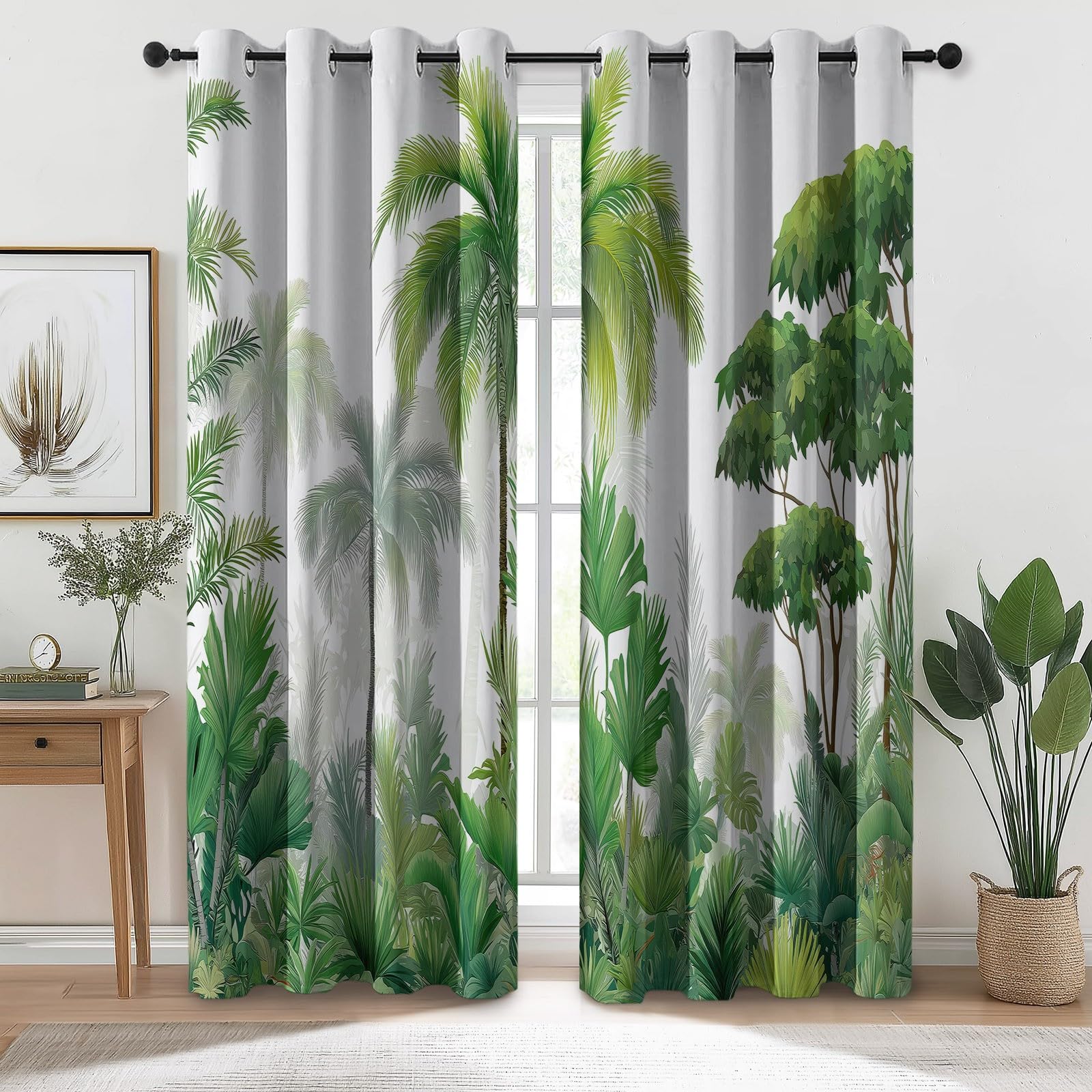 Rideau occultant thermique vert 150x280 cm pour isoler le salon de la chaleur