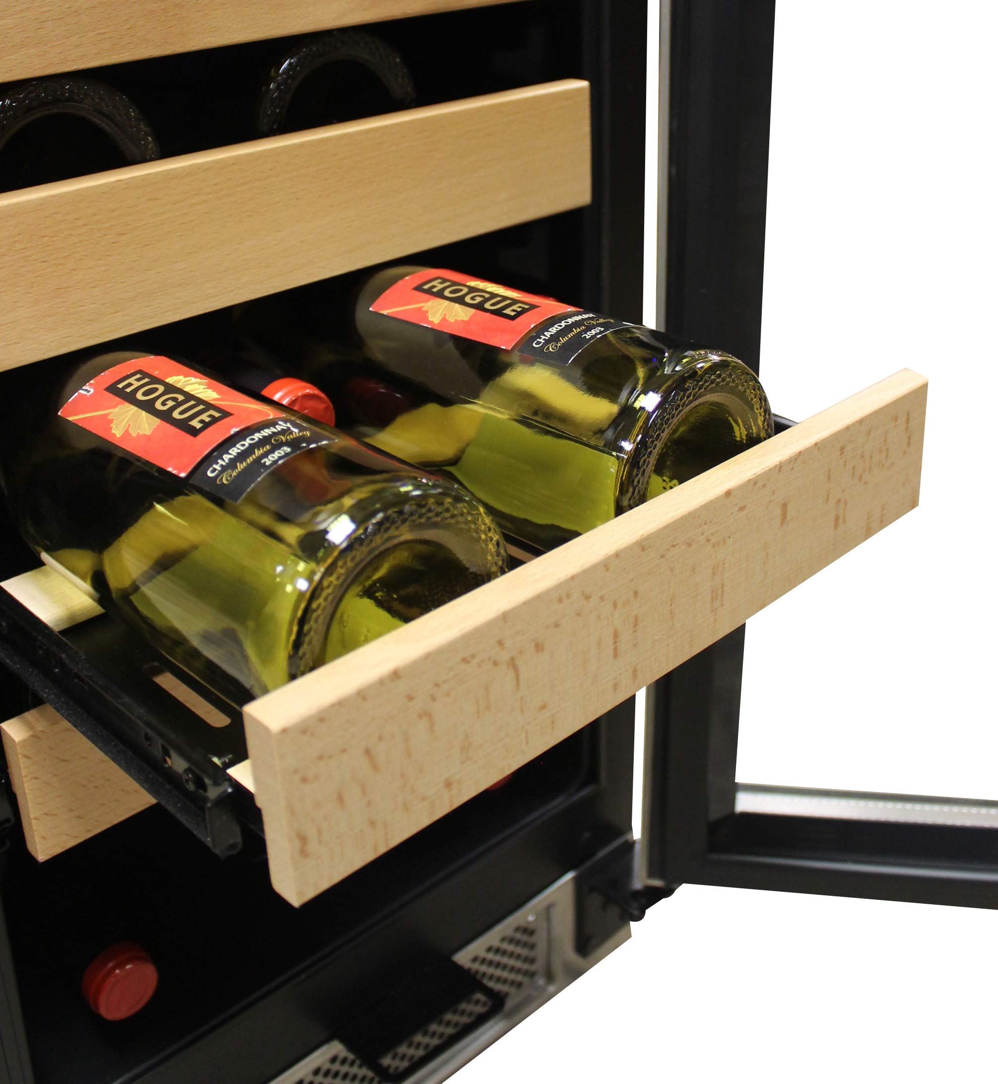 Vinotemp 25 Bottle Wine Cooler Refrigerator Freestanding or Built-in Wine Fridge with Single Zone Temperature Control, Front Venting with Glass Door and Safety Lock, 25 Bottle, Stainless Steel on Fridge.com