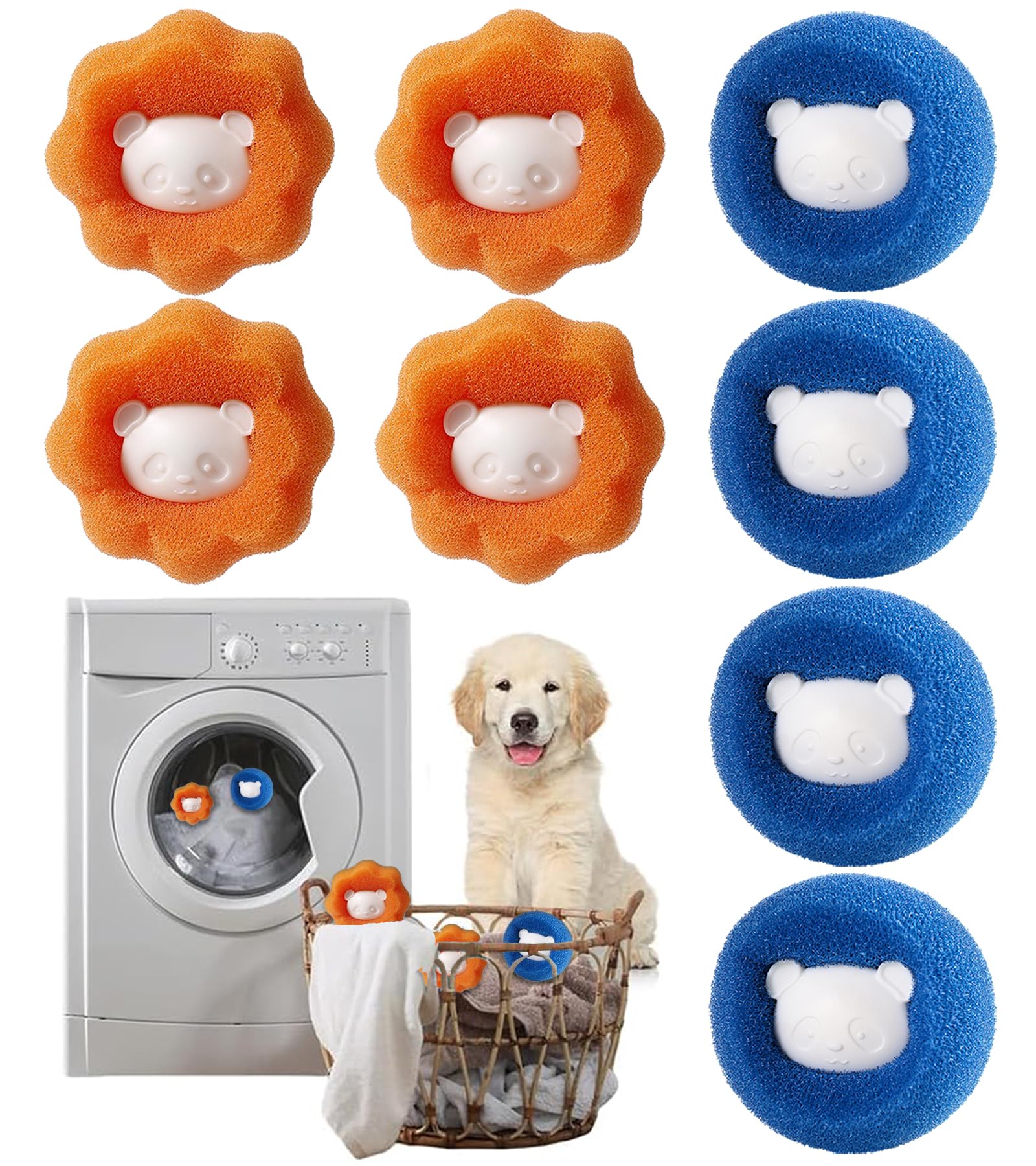Pet Hair Remover Washing Machine, Hair Catcher for Laundry, Lint Catcher Reusable, Effectively Removal Cat, Dog and Other Hair From Bedding, Clothes (Multicolor)
