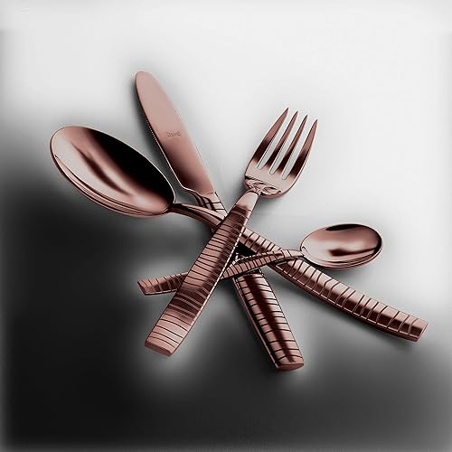 Miniatura 2 de Mepra Tigre Bronzo - Juego de cubiertos de 51 piezas, metálico, recubierto de titanio, cubiertos aptos para lavavajillas