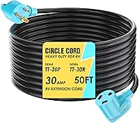 Vista 17 de CircleCord Cable de alimentación para caravana de 30 amperios de 36 pies con bloqueo giratorio, resistente calibre 10, 3 cables, STW de cobre puro