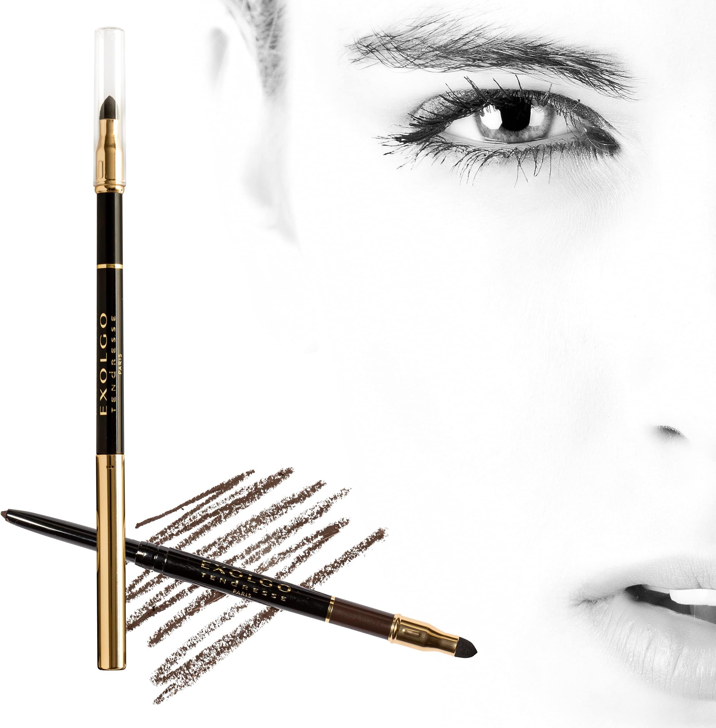 Waterproof Eyeliner | 2 In 1 Soft Silky Long Lasting Eye Liner With Sponge Applicator | Made In Germany | (Black 301-01)