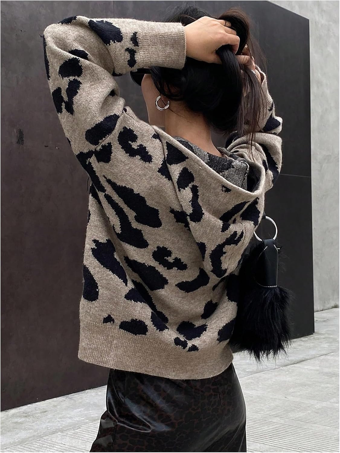 SOLY HUX Zip Up Cardigan for Women Hooded Cardigan Sweater Knitted Drop Shoulder Fall Clothes Winter Hoodies Outerwear - Image 3