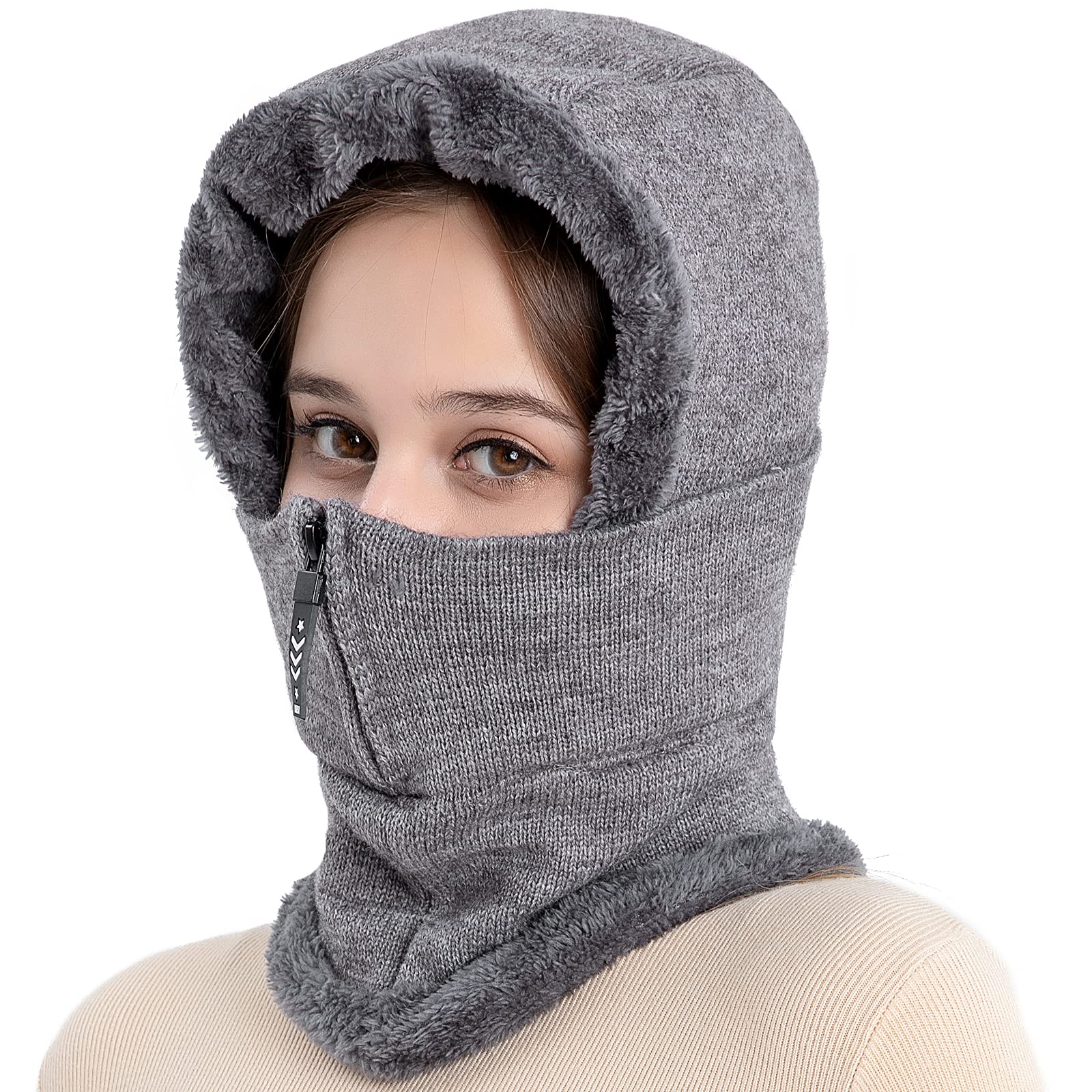 Cagoule en polaire pour homme et femme - Capuche - Pour le cyclisme, le ski, le visage, l'hiver, la tête, le cou, le visage