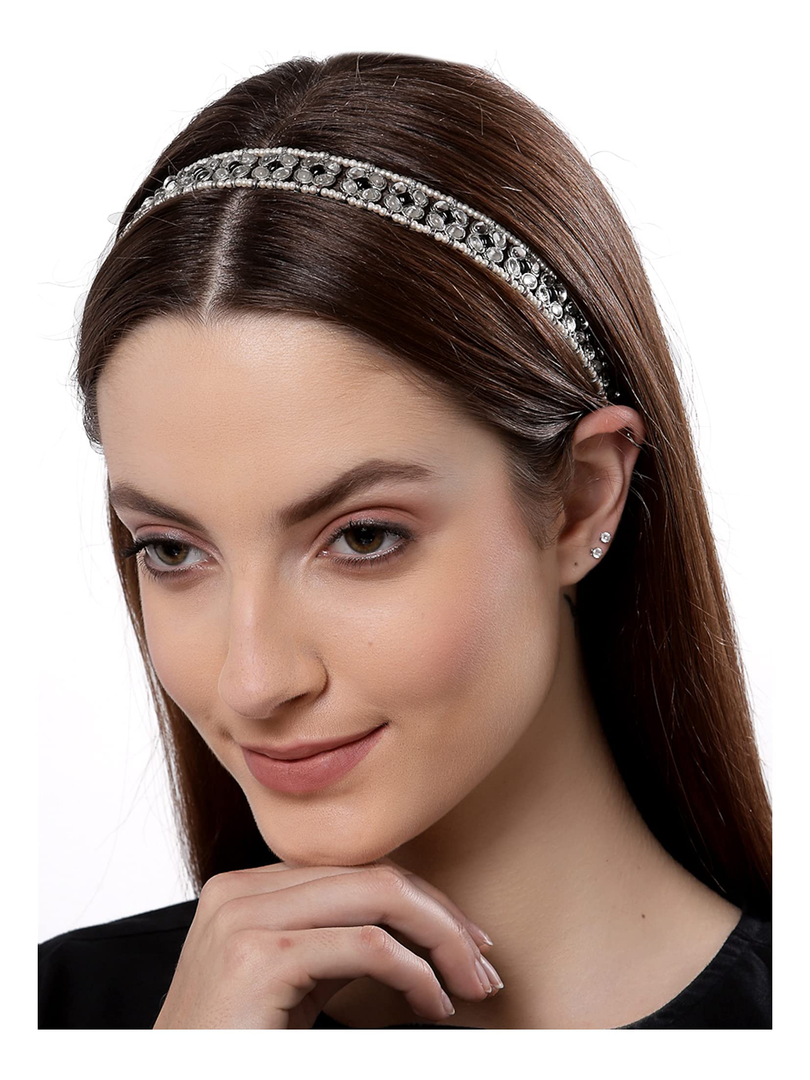 See full amazon price history chart for Karatcart Oxidised Sliver-Toned Embellished Black Kundan Hairband Karatcart Oxidised Sliver-Toned Embellished Black Kundan Hairband (B09GVLSD4R) Amazon Price History, Amazon Price Tracker