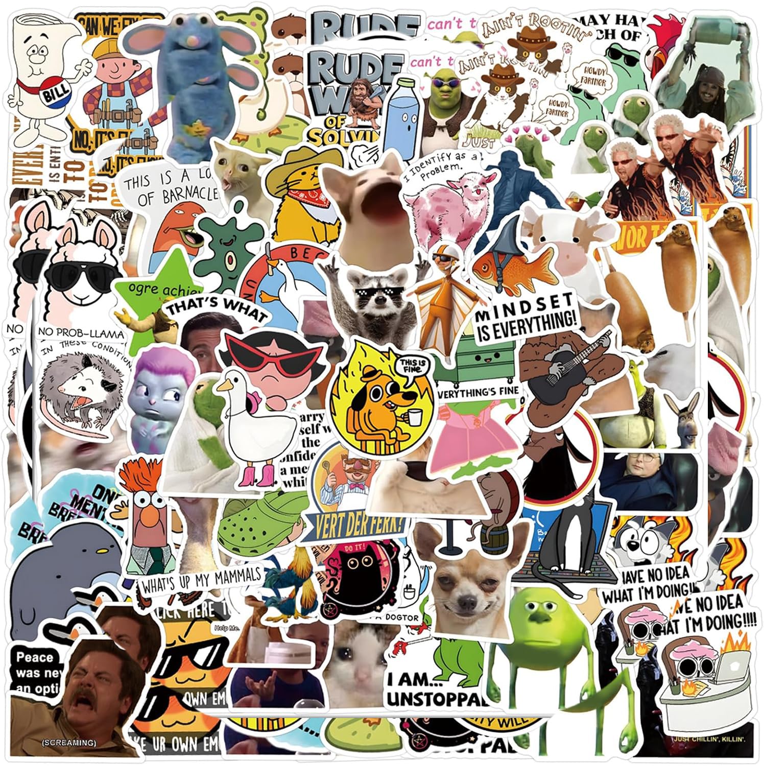 Tovii Multiple Colours 110 Pcs Funny Meme Stickers – Waterproof Vinyl Laptop Stickers For Adults Teens–Funny Graffiti Stickers With No Residue Removal For Water Bottle,Phone,Journals & Skateboard