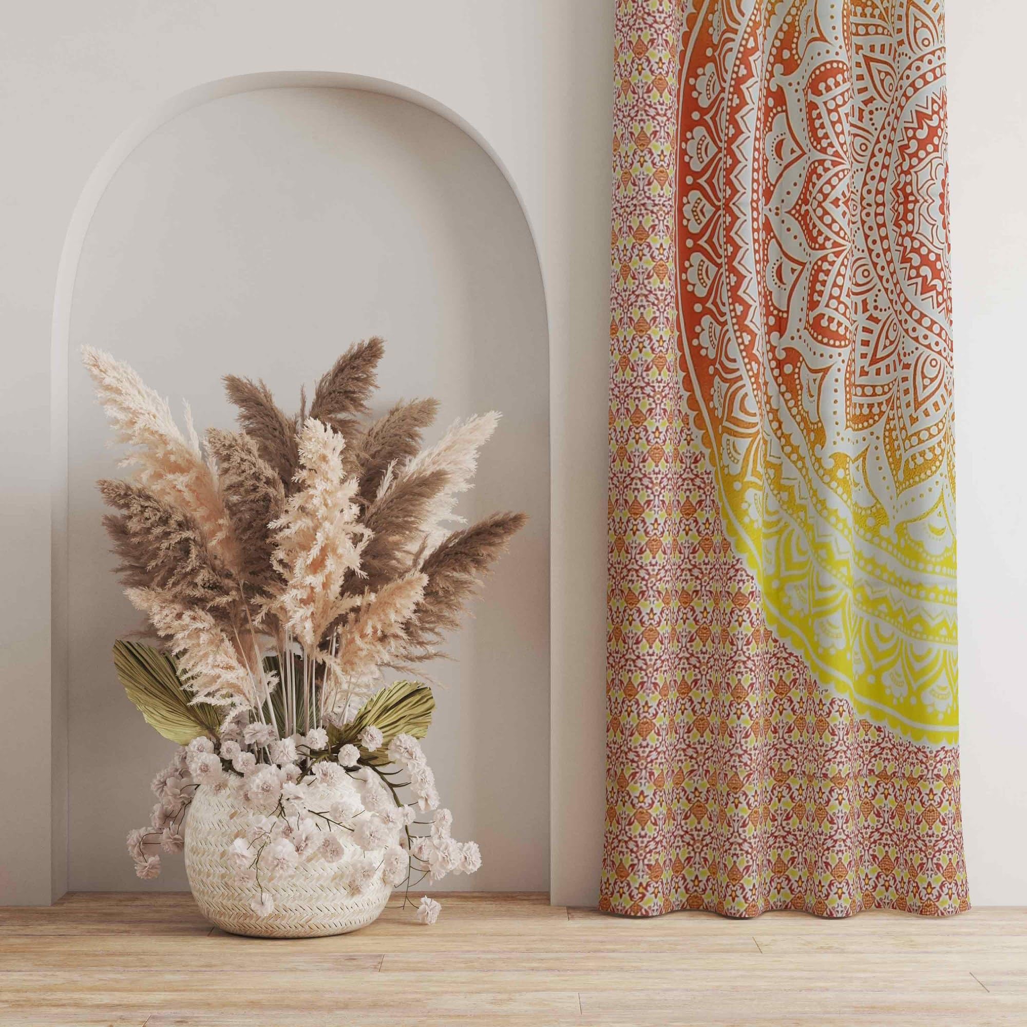 インドのインテリア Amazon｜Indian Mandalaのカーテン、ドア吊り下げDrapes