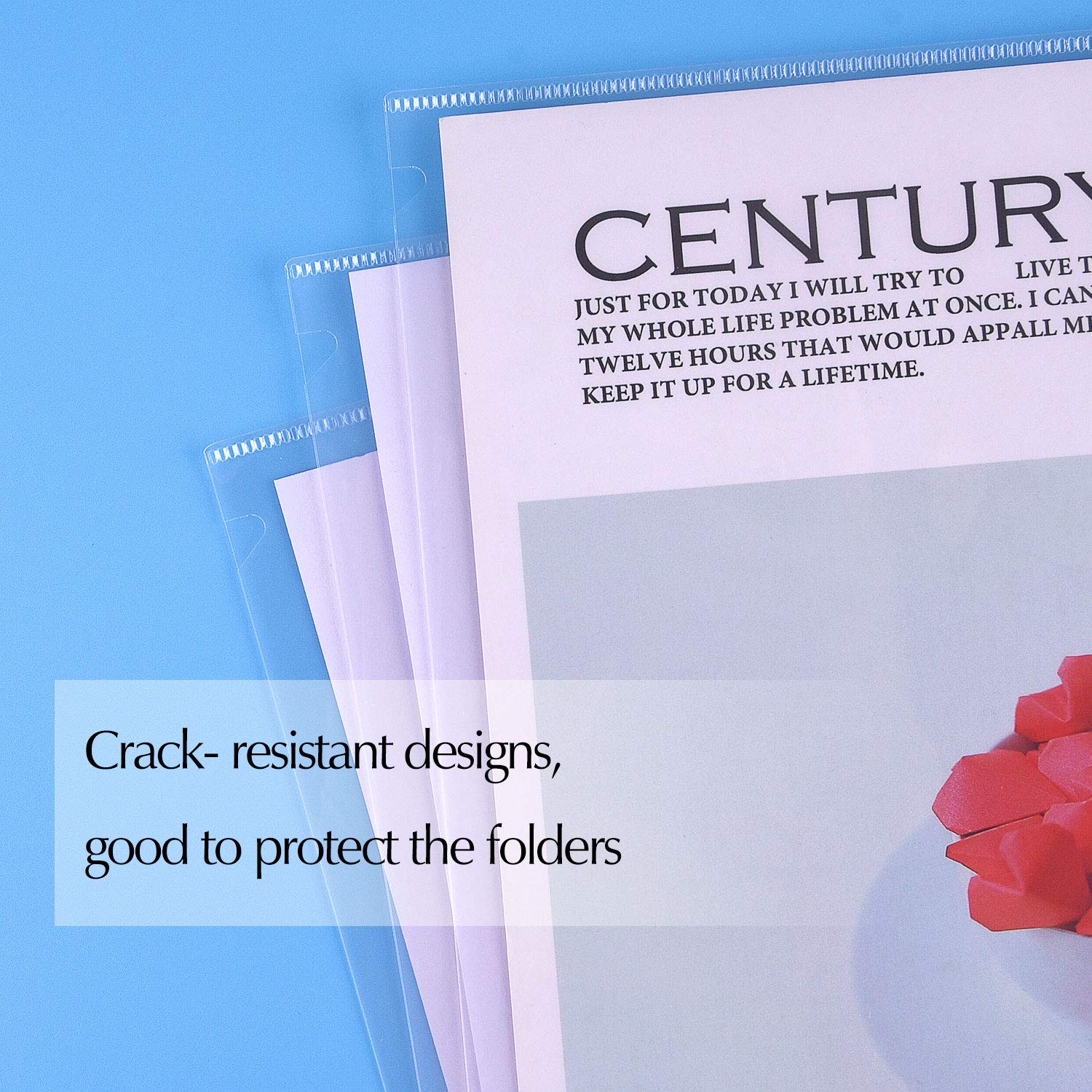 Buy FEPITO 40 Pcs A4 Plastic File Folders Transparent A4 Cut Flush File