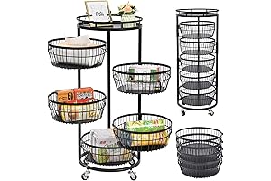 6-Tier Steel Kitchen Storage Tower for Quick Kitchen Organization