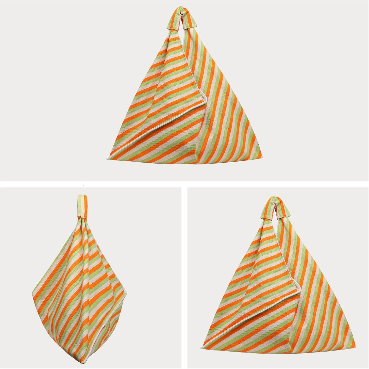 16oz Canvas Hobo Bag for Women Large Women's Work Tote Bag Striped Shopper Slouchy Hobo Bag for Work Travel - Image 4