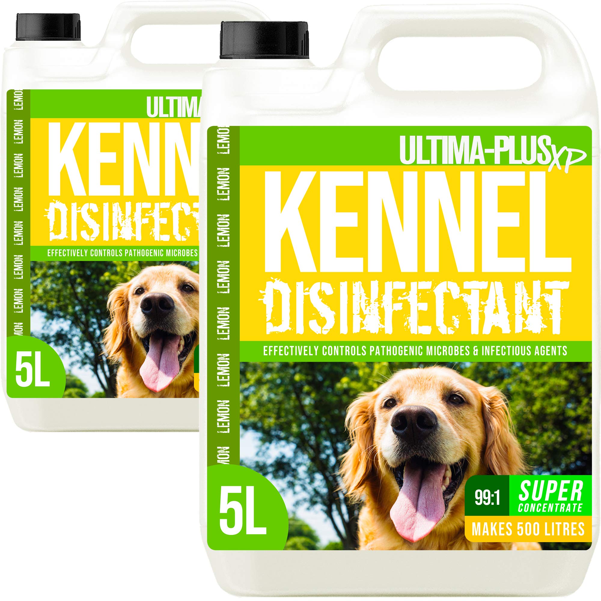 ULTIMA-PLUS XP Kennel Kleen - Disinfectant, Cleaner, Sanitiser & Deodoriser, Concentrated Formula, For use in Kennels, Catteries, Hatches and More! (Lemon Fragrance, 10 Litres)
