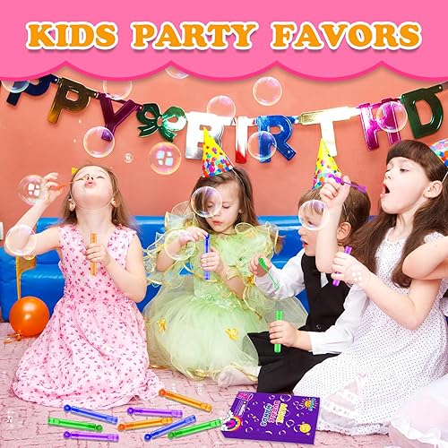 Miniatura 5 de Leetous Regalos de fiesta de burbujas para niños, paquete de 20 mini varitas de burbujas de bolsillo para niños pequeños, premios de carnaval,