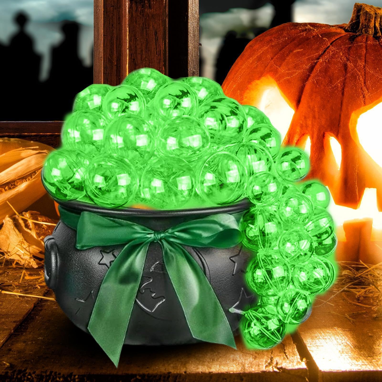 Kocioł Na Halloween Straszne Zielone Światła Z Pilotem | Duży Kocioł Czarownicy Dekoracja Halloweenowa Do Domu Sypialni Kuchni Nawiedzonego Domu Na Zewnątrz Imprezy Święta