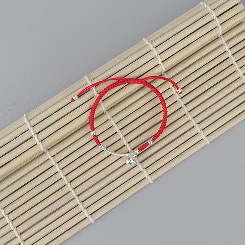 Miniatura 4 de Pulseras de campana para mujer, pulsera de protección para mujeres y hombres de plata de ley 925 con dije de campana, pulseras de cuerda roja,
