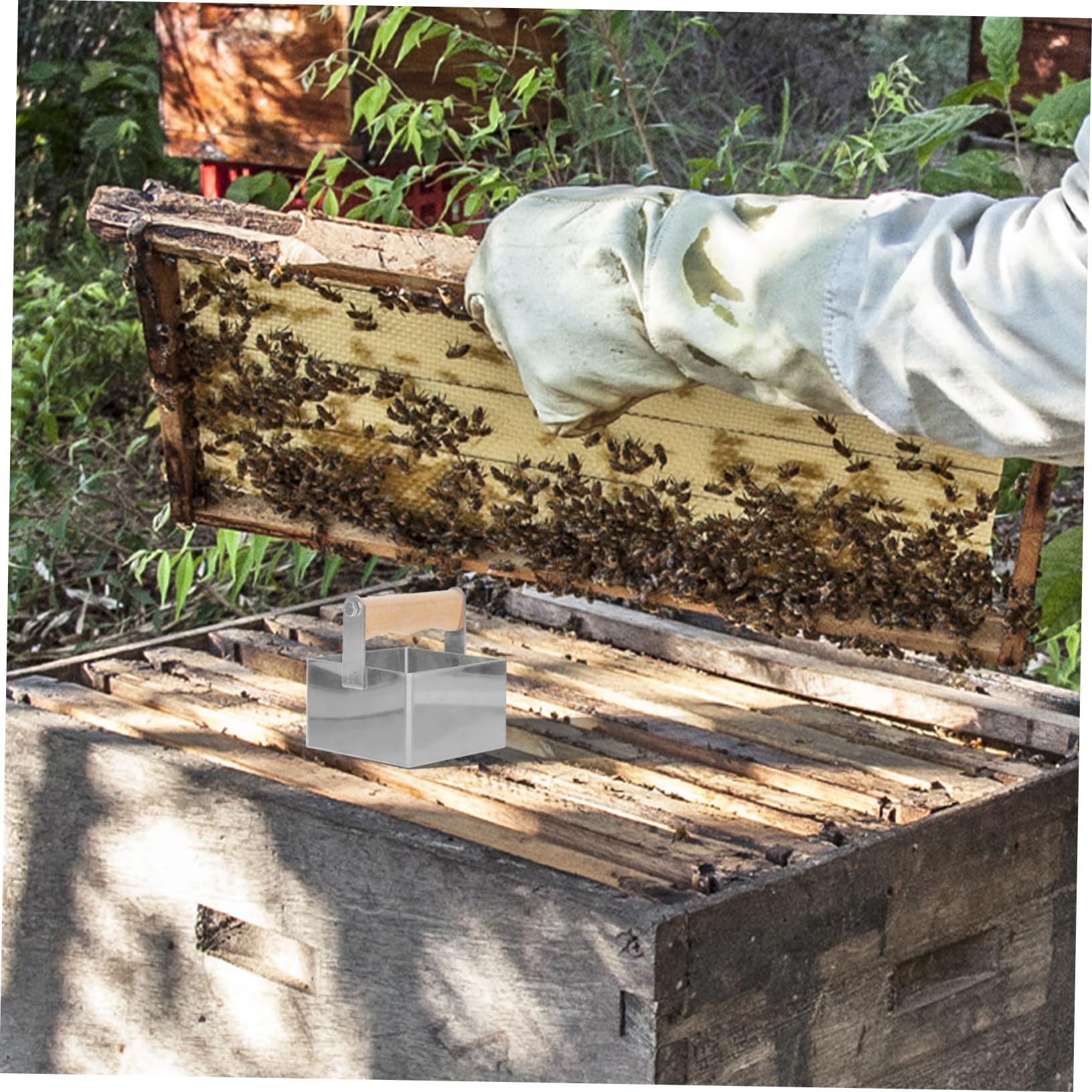 SEWACC Honigschneider Rechteckiger mit Komfortablem Griff aus Edelstahl Imker Honigschneidwerkzeug für Präzises Schneiden von Wabenhonig im Bienenstock