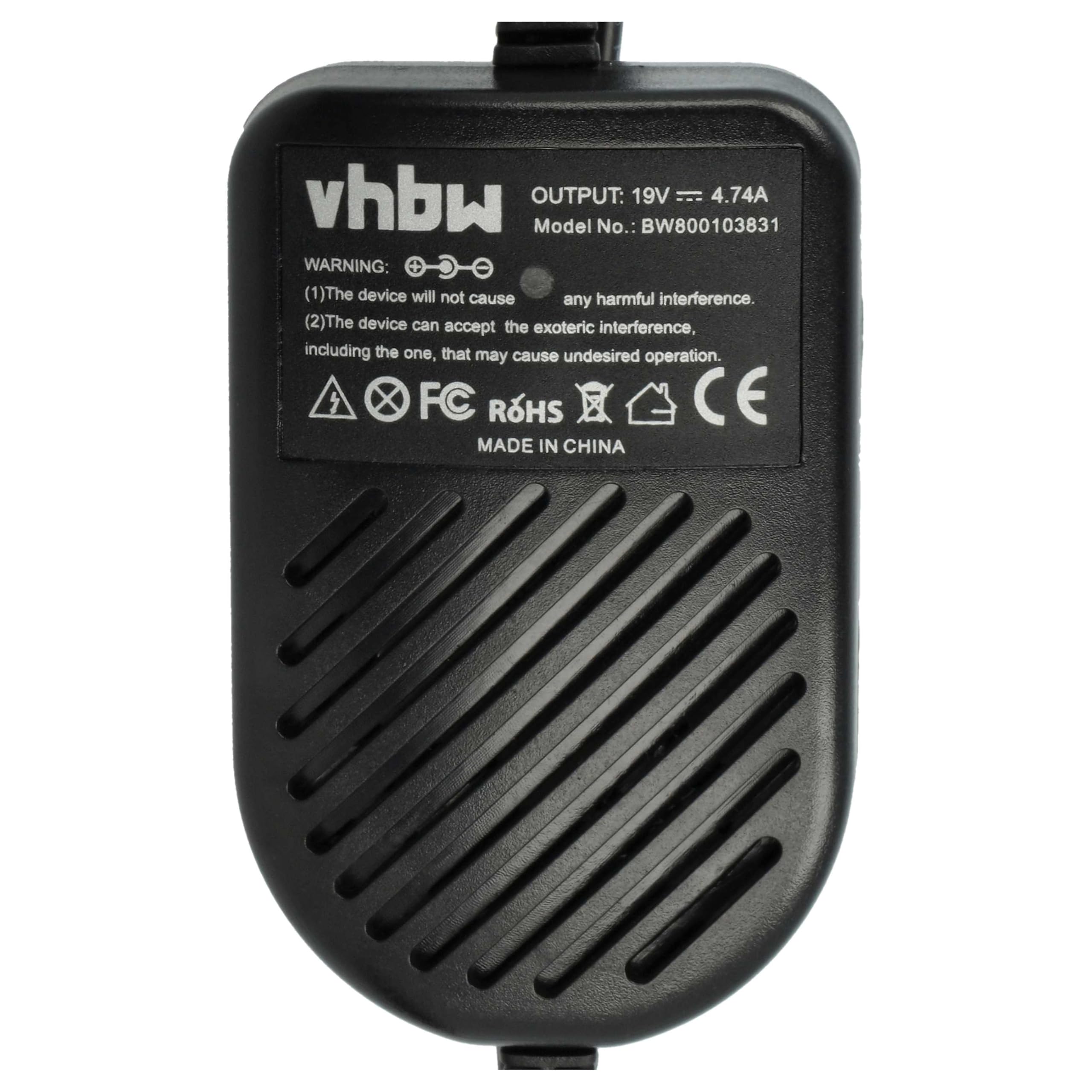 vhbw Chargeur Allume-Cigare Compatible avec HP EliteBook 2730p, 2740p, 2540p, 2530p, 2760p, 6730b Ordinateur Portable - Chargeur 12V Noir 4,74 A