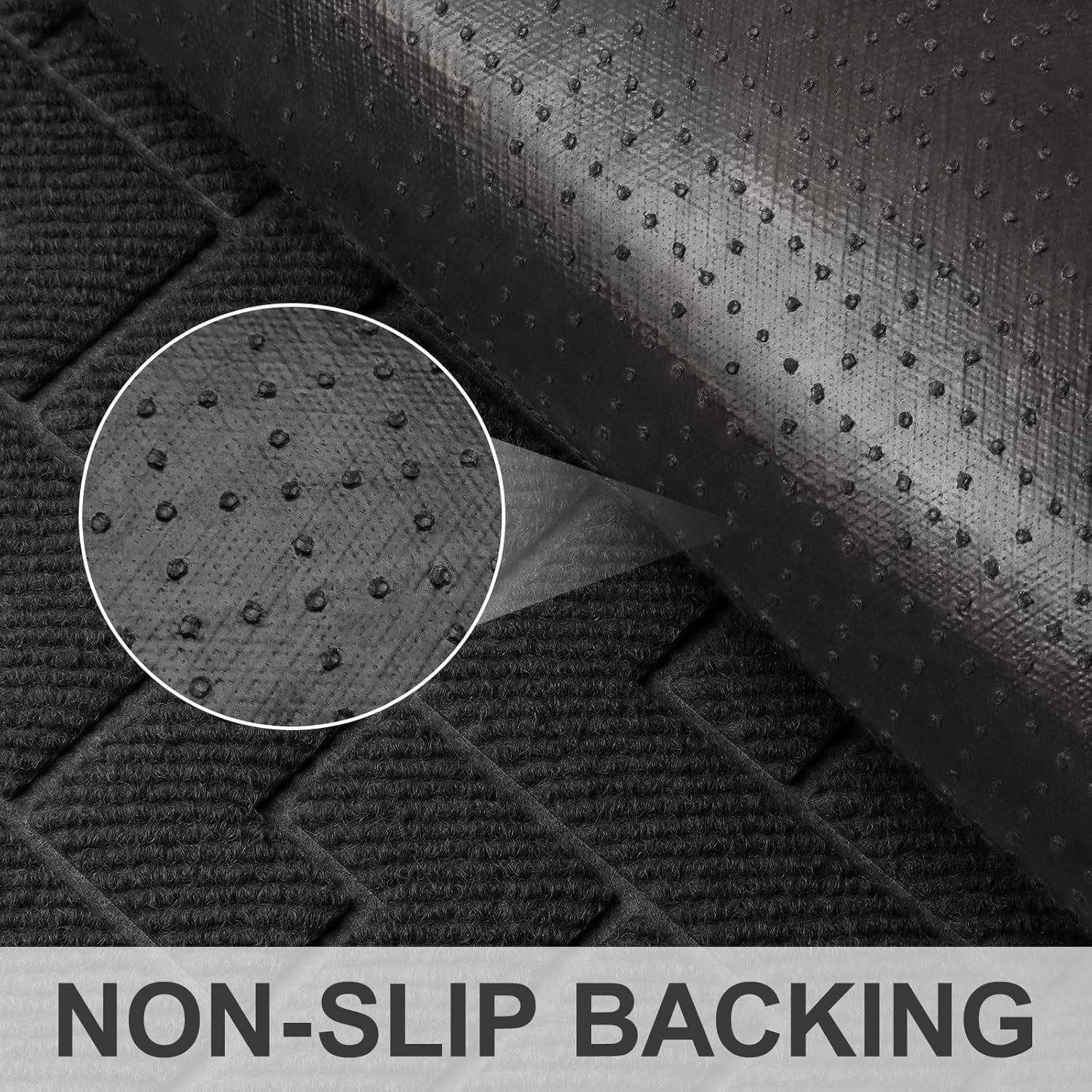 LEKEEPGO Door Mat Outside Entrance, Absorbent Indoor Outdoor Front Door Mats, Muddy Dirt Resist Outdoor Doormat, Non Slip Backing Low Profile Entryway Entry Floor Welcome Mat, 24"x36", Black