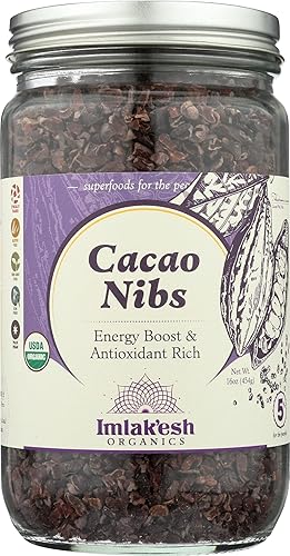 Miniatura 1 de Imlak'esh Organics - Plumas de cacao, sin gluten, sin maní, sin nueces de árbol, sin lácteos, sin soja, 16 onzas (paquete de 6)
