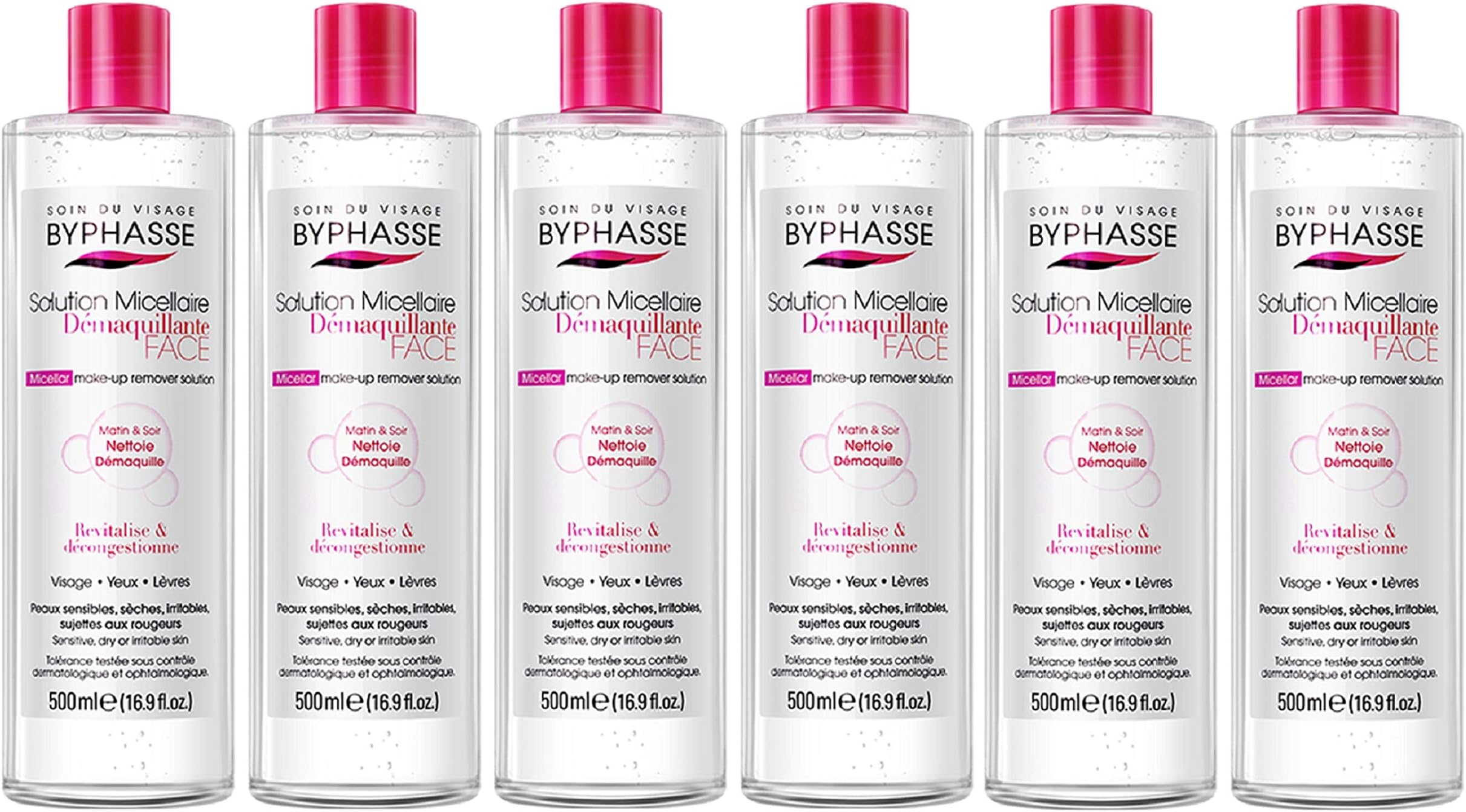 Byphasse Micellar Solution Cleansing Water 500ml 16.9 fl oz 6pack